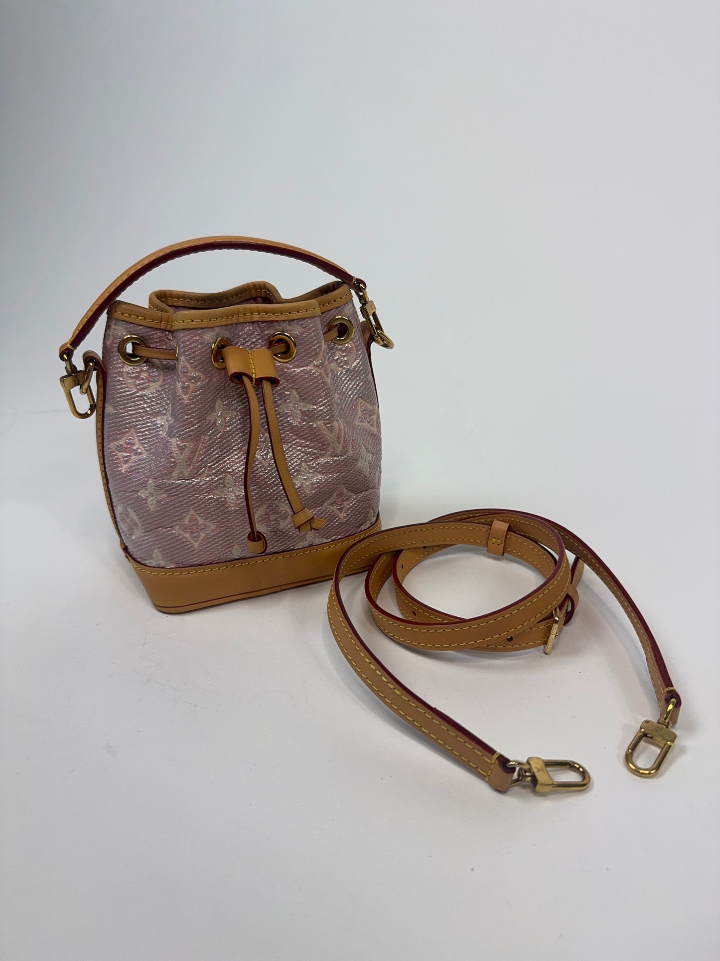 Louis Vuitton Laminated Jacquard Nano Noe Pink