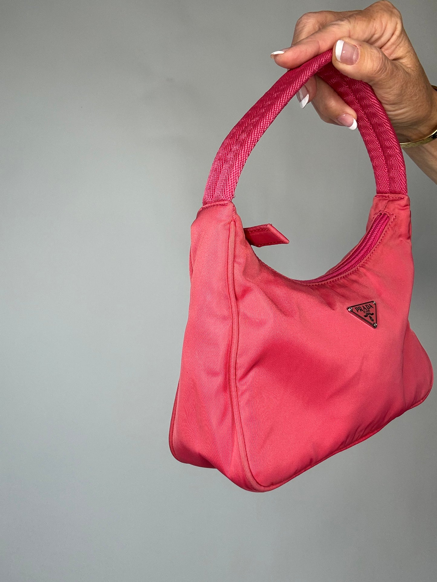 Prada Vintage Mini Pink Nylon Shoulder Bag