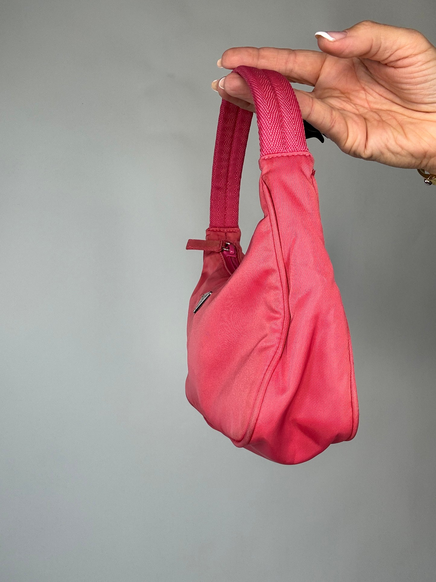 Prada Vintage Mini Pink Nylon Shoulder Bag