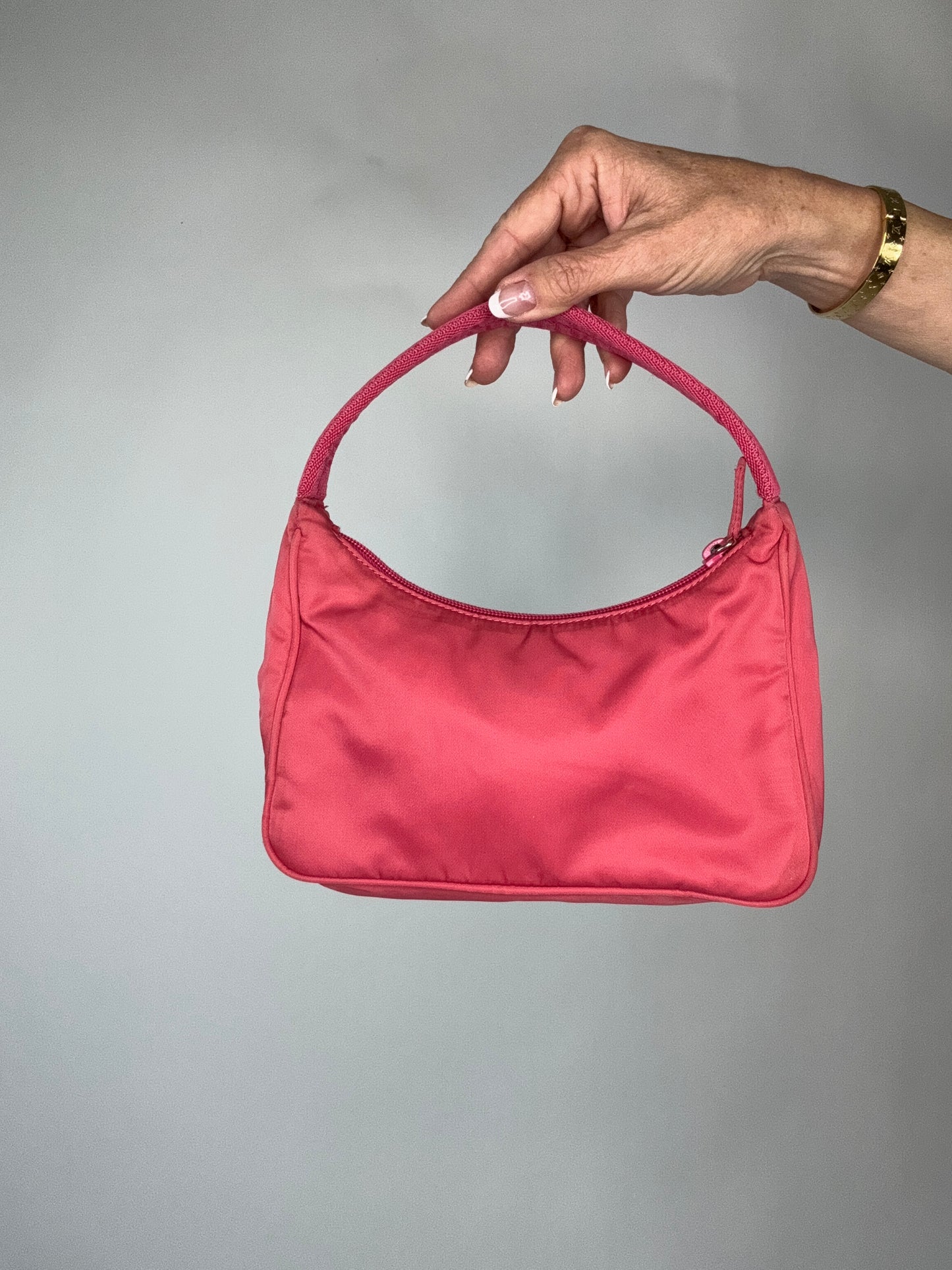 Prada Vintage Mini Pink Nylon Shoulder Bag