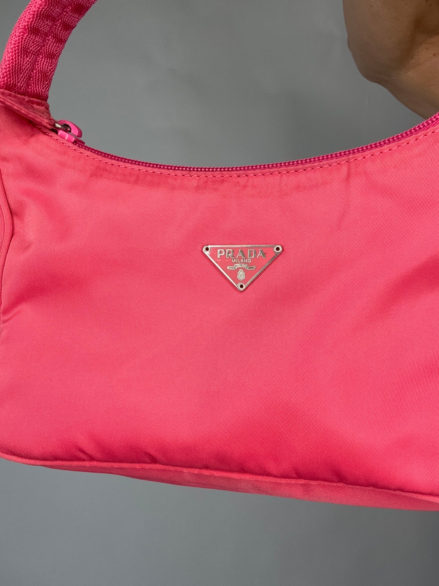 Prada Vintage Mini Pink Nylon Shoulder Bag