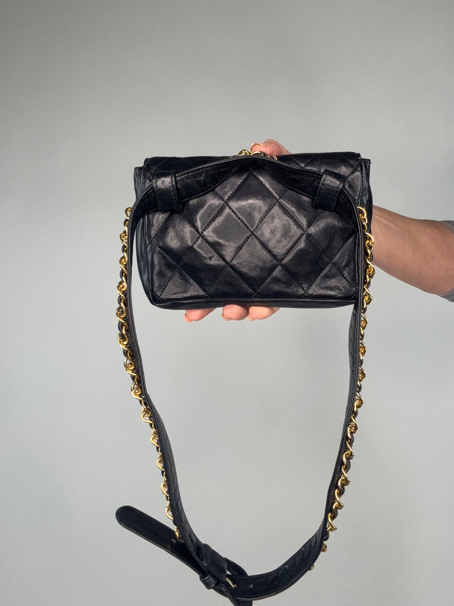 Chanel Vintage Quilted Envelope Belt Bag