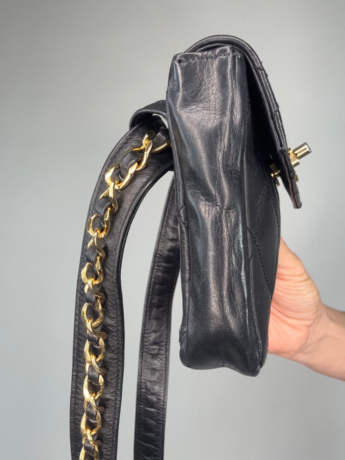 Chanel Vintage Quilted Envelope Belt Bag