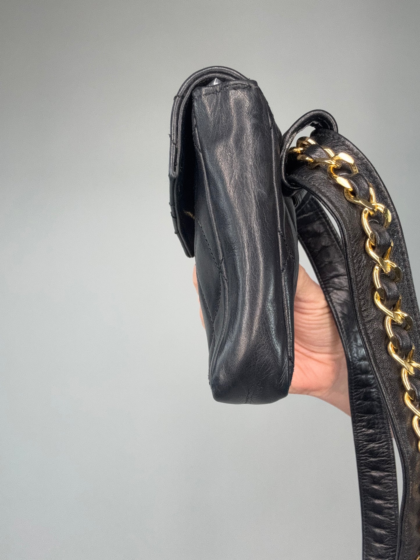 Chanel Vintage Quilted Envelope Belt Bag
