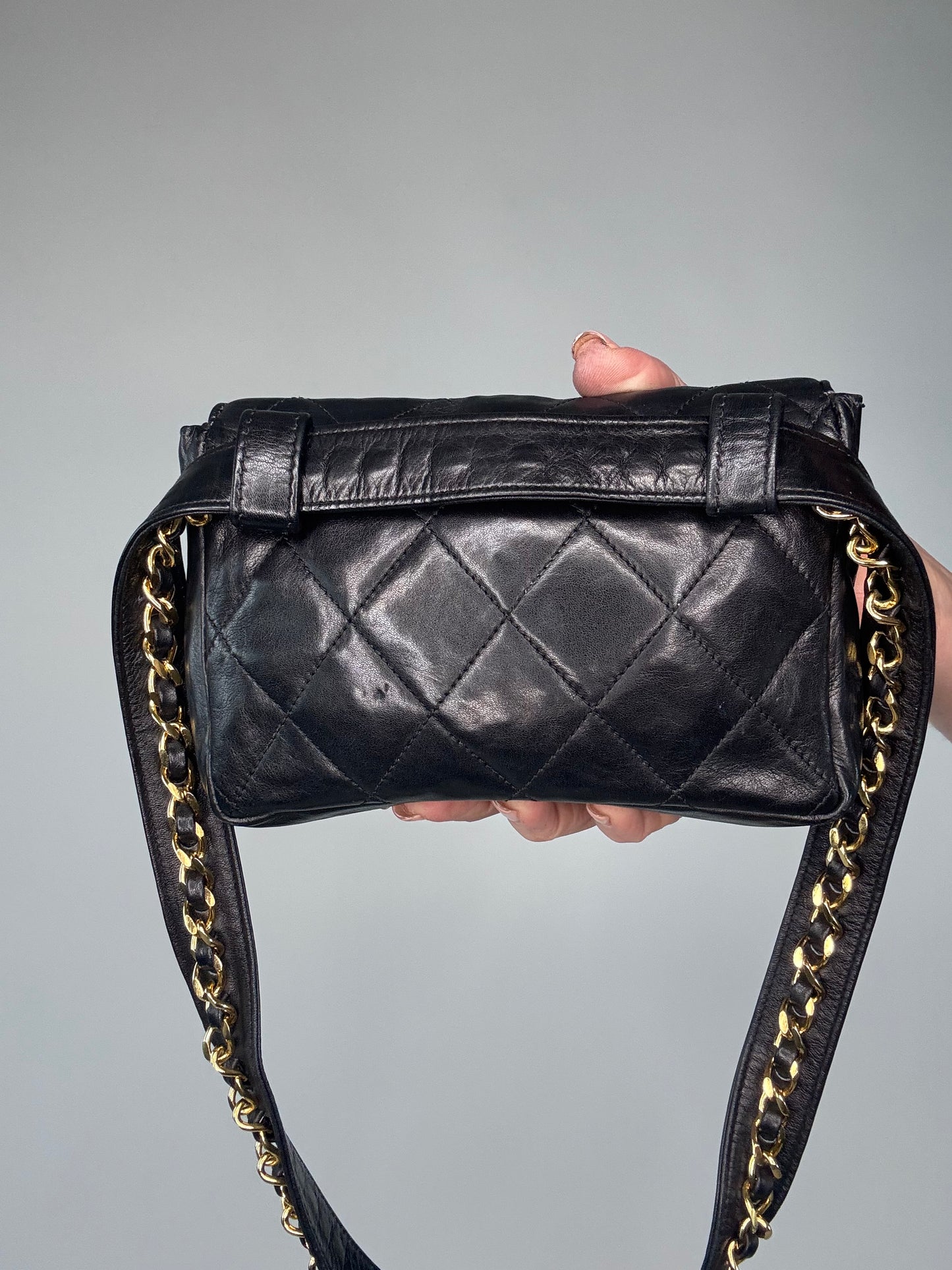 Chanel Vintage Quilted Envelope Belt Bag