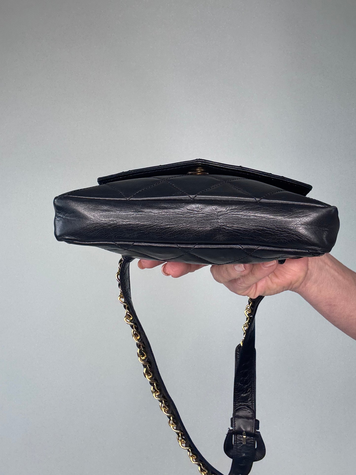 Chanel Vintage Quilted Envelope Belt Bag