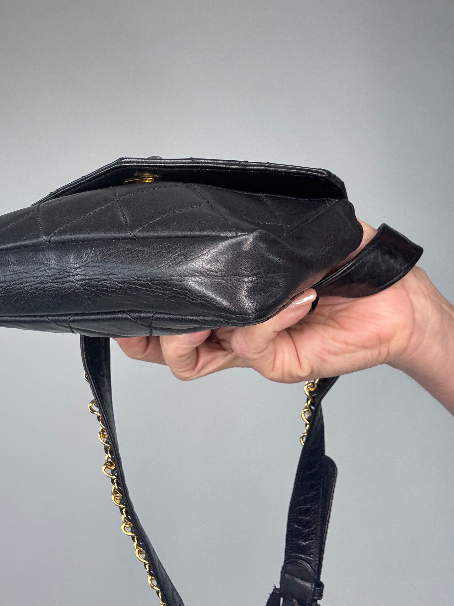 Chanel Vintage Quilted Envelope Belt Bag