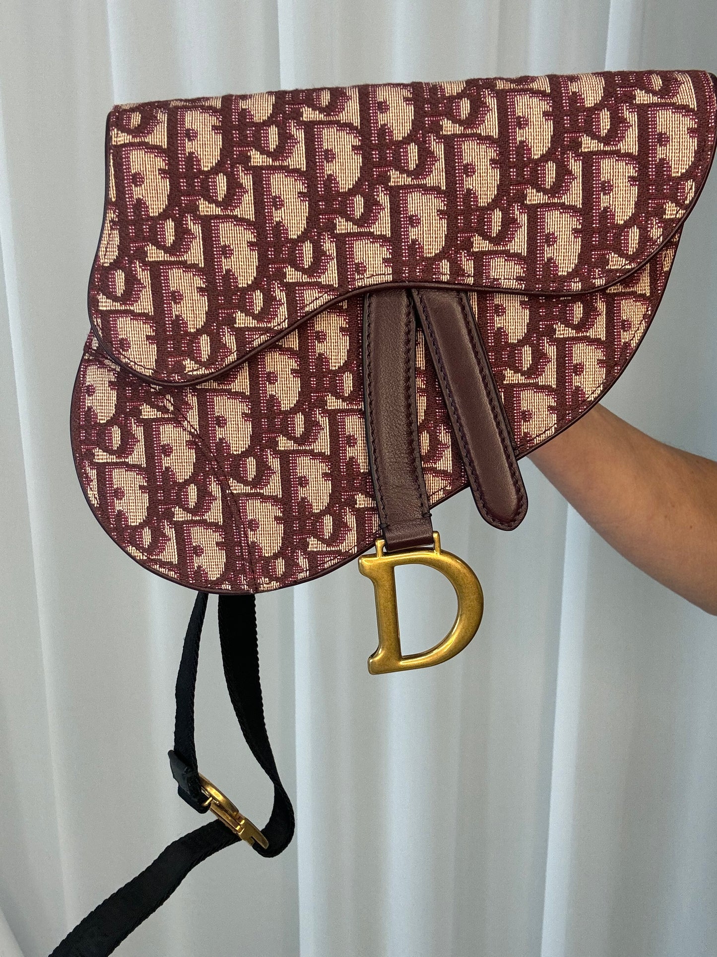 Saddle Belt Pouch Red Dior Oblique Jacquard