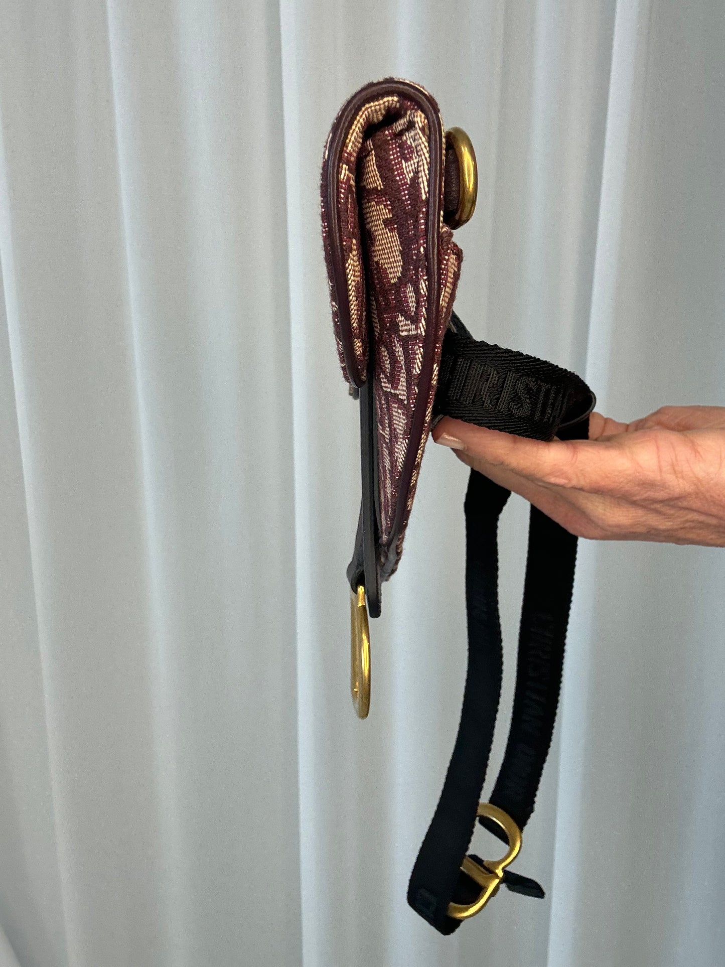 Saddle Belt Pouch Red Dior Oblique Jacquard