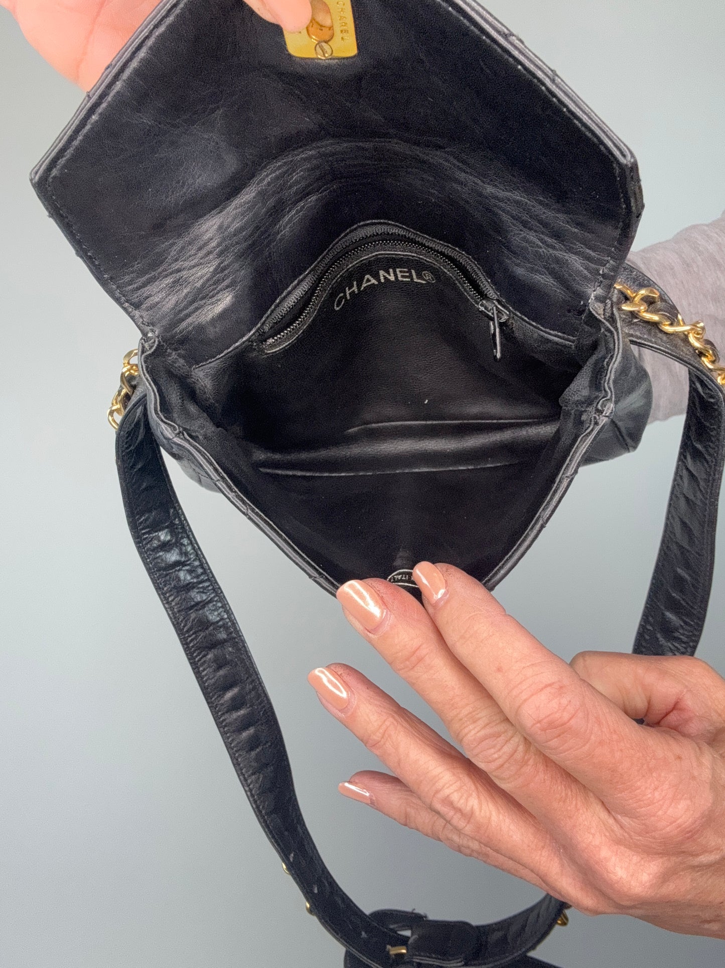 Chanel Vintage Quilted Envelope Belt Bag