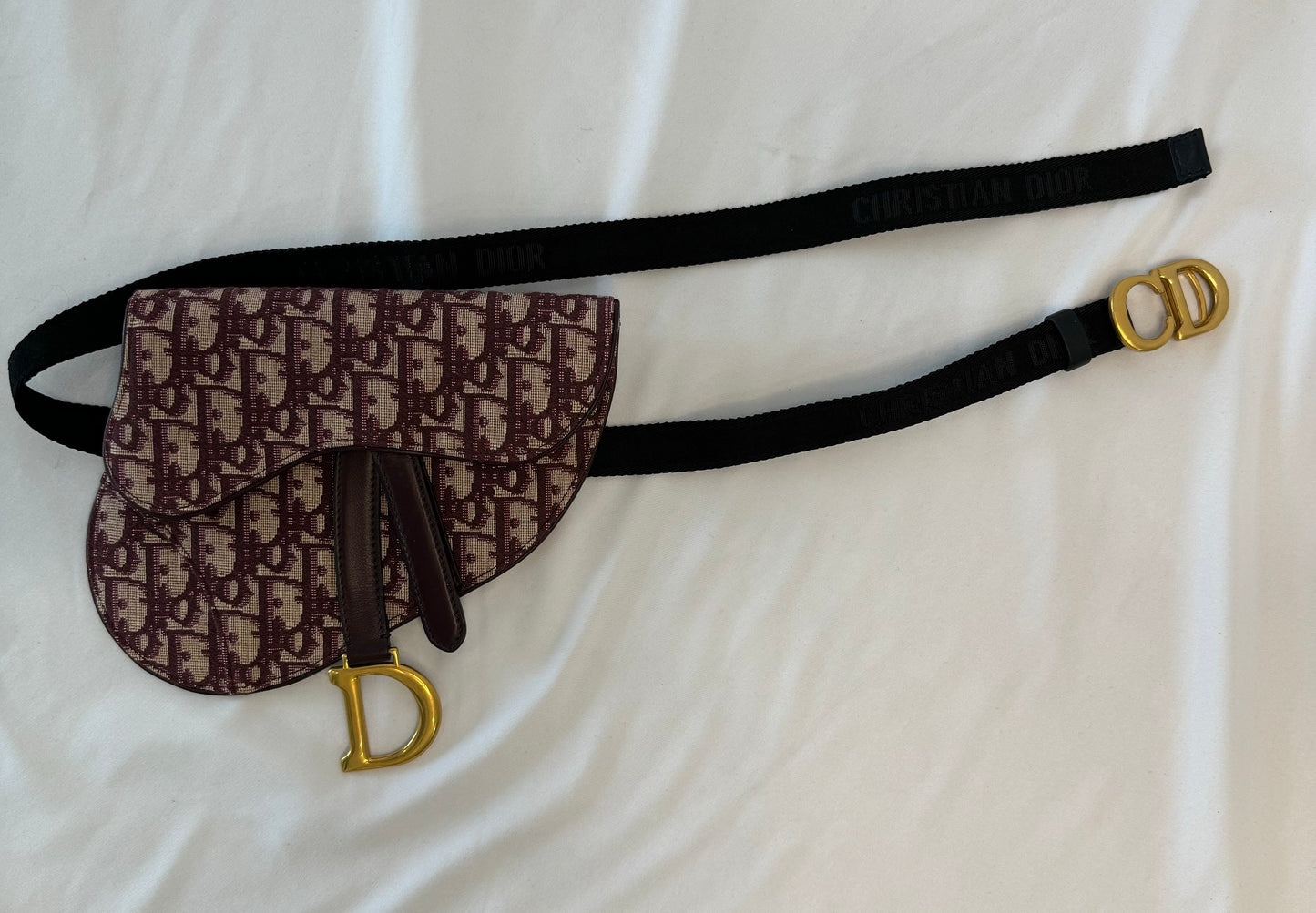 Saddle Belt Pouch Red Dior Oblique Jacquard