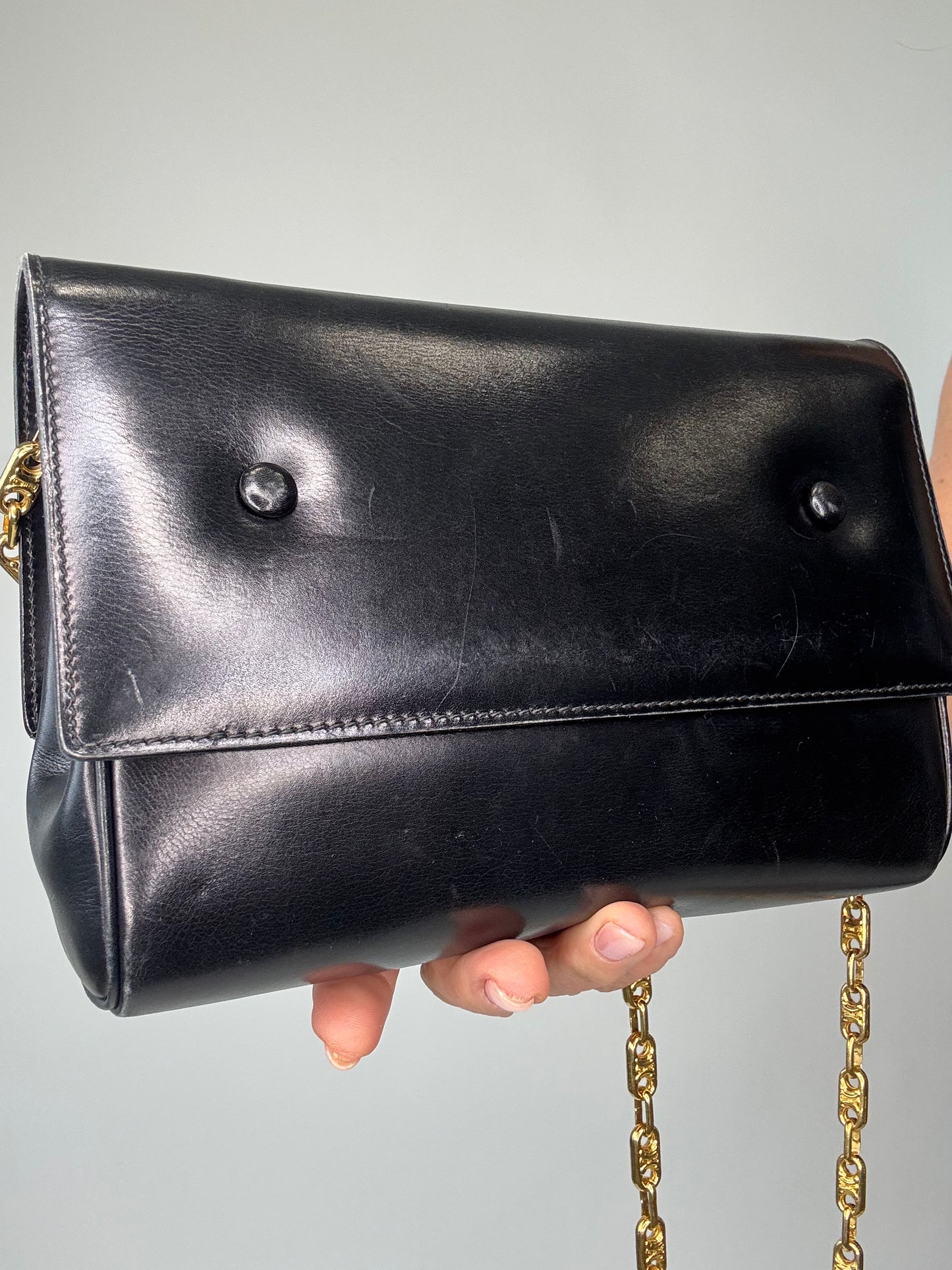 Celine Rare Horse Carriage Bag With Triomphe Chain