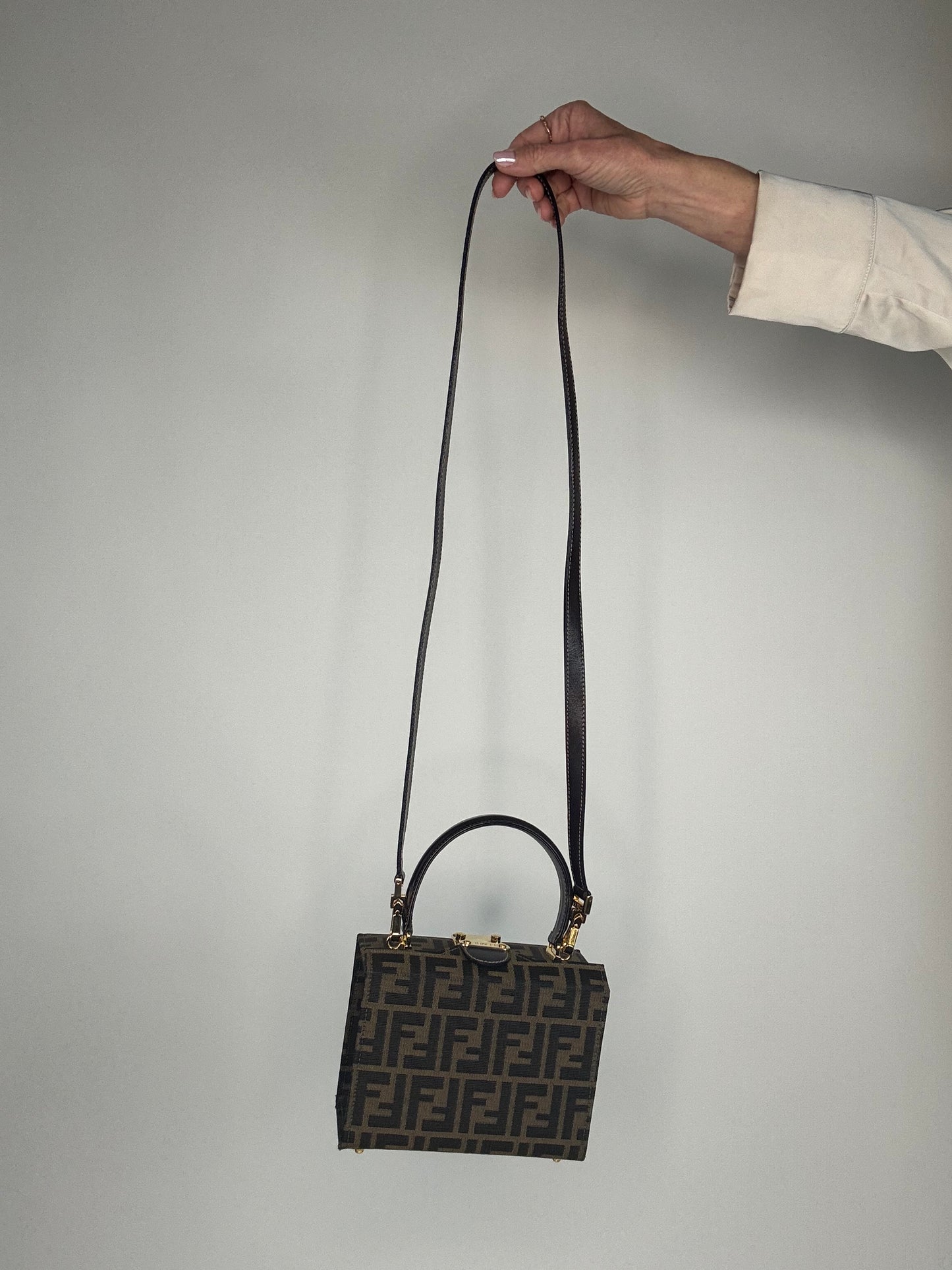Fendi Zucca Vintage Two Way Small Top Handle