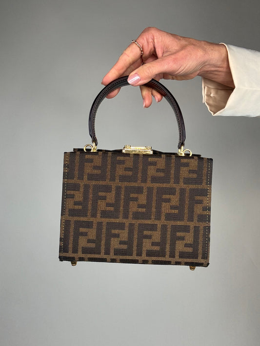 Fendi Zucca  Vintage Two Way Small Top Handle