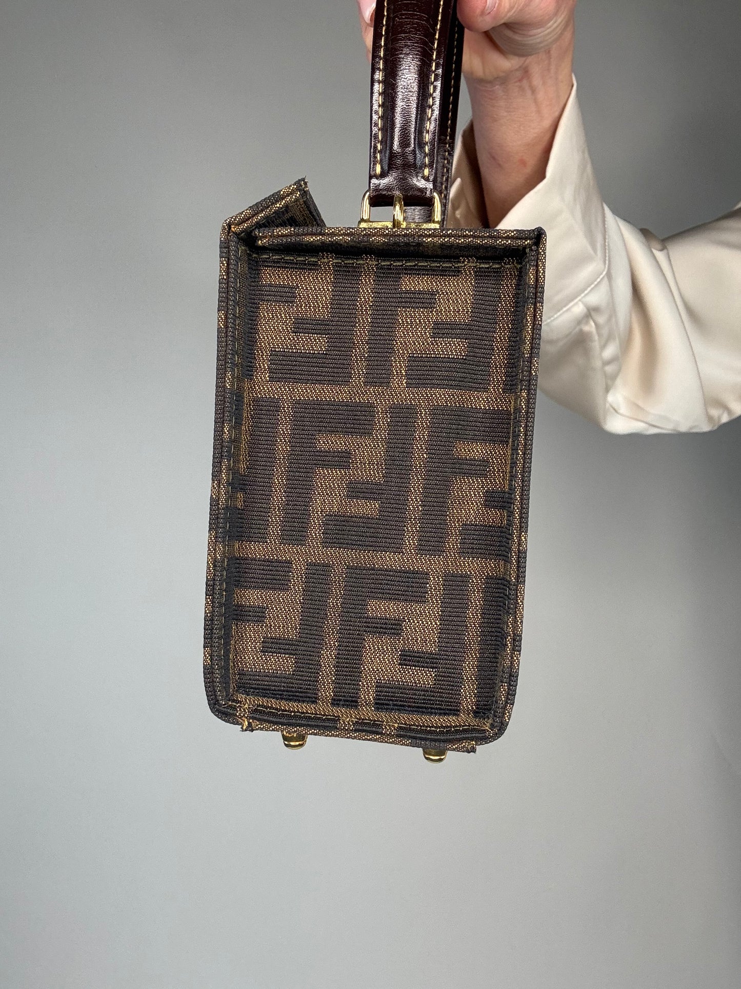 Fendi Zucca Vintage Two Way Small Top Handle