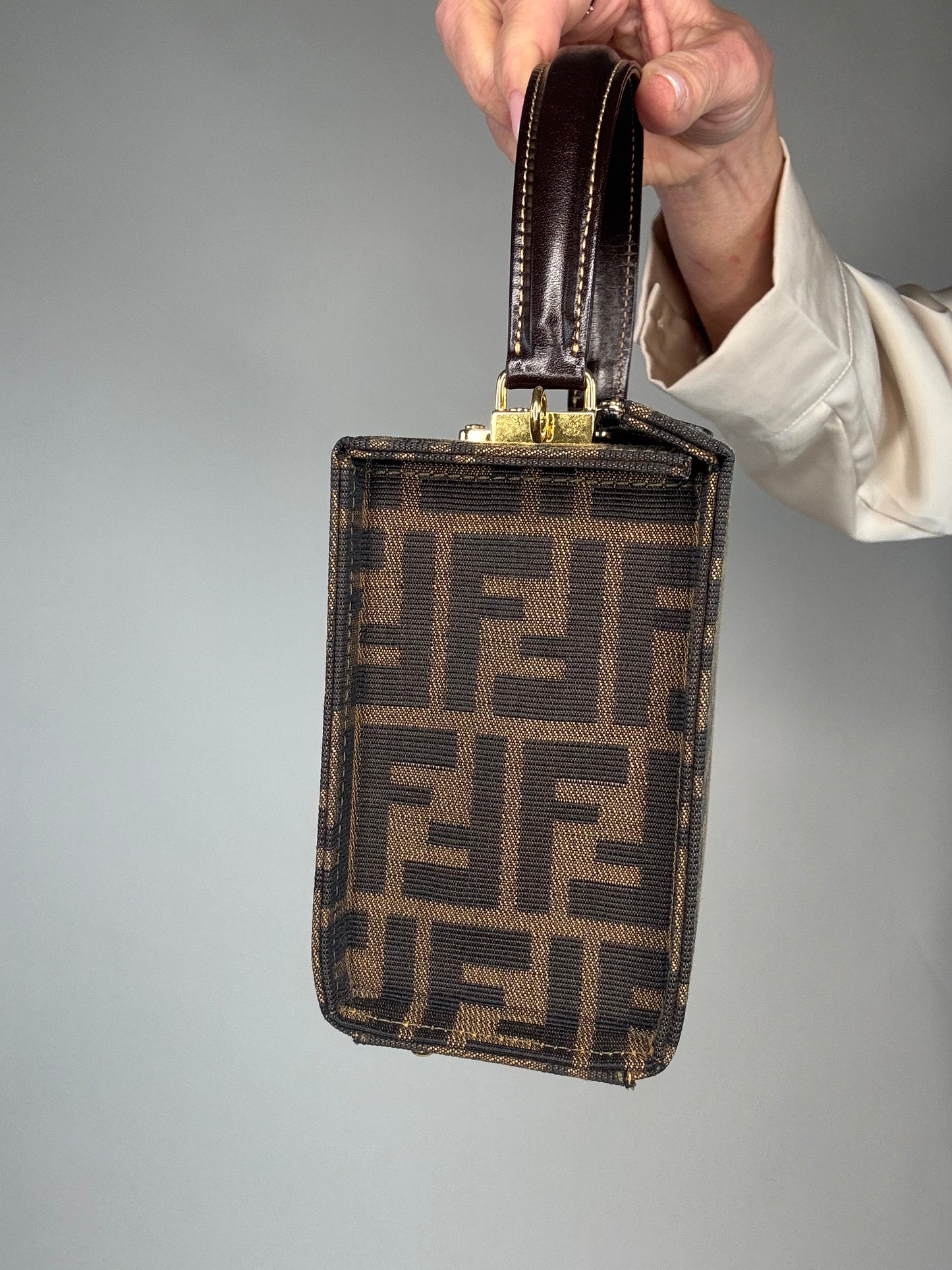 Fendi Zucca Vintage Two Way Small Top Handle