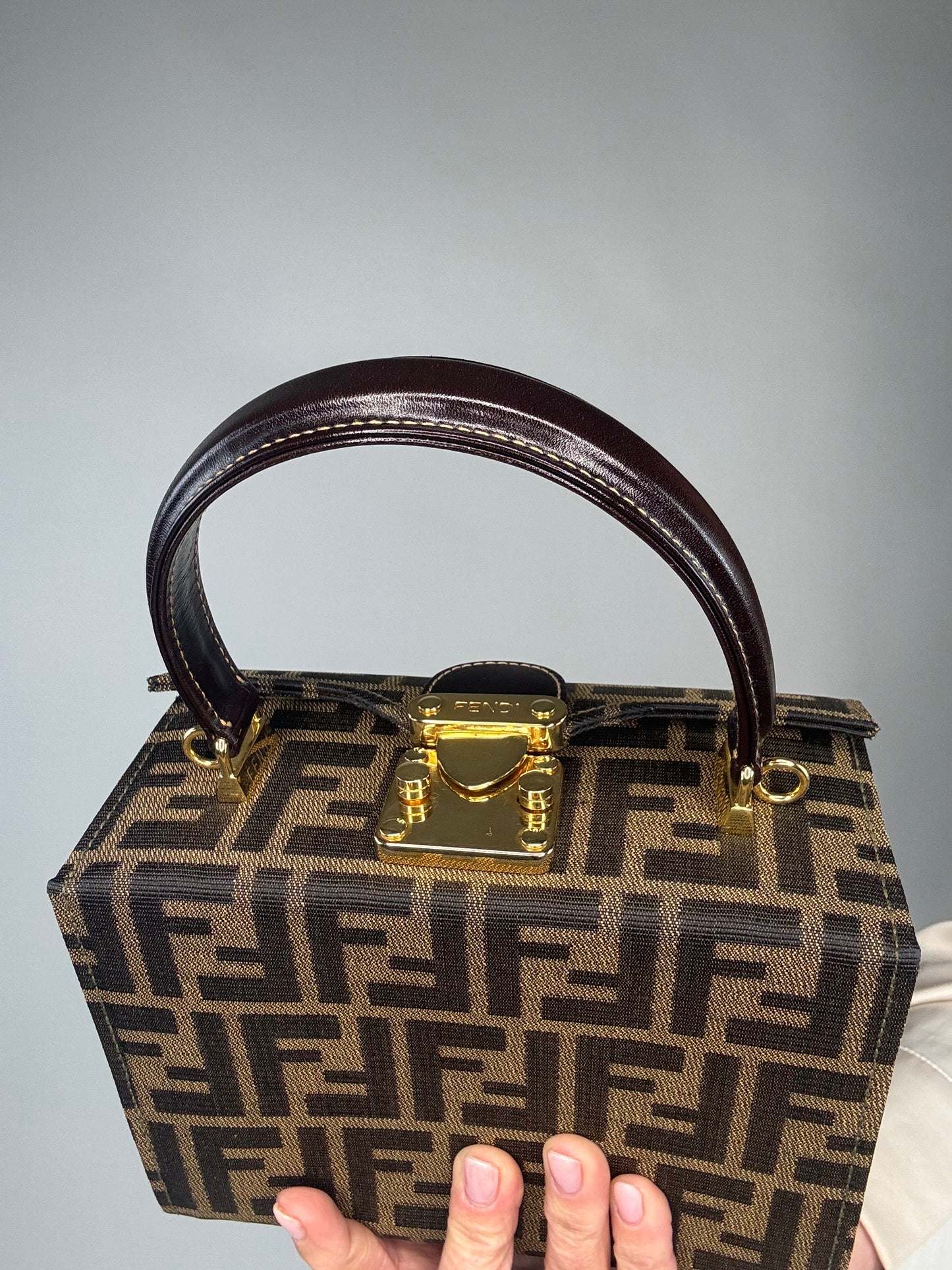Fendi Zucca Vintage Two Way Small Top Handle