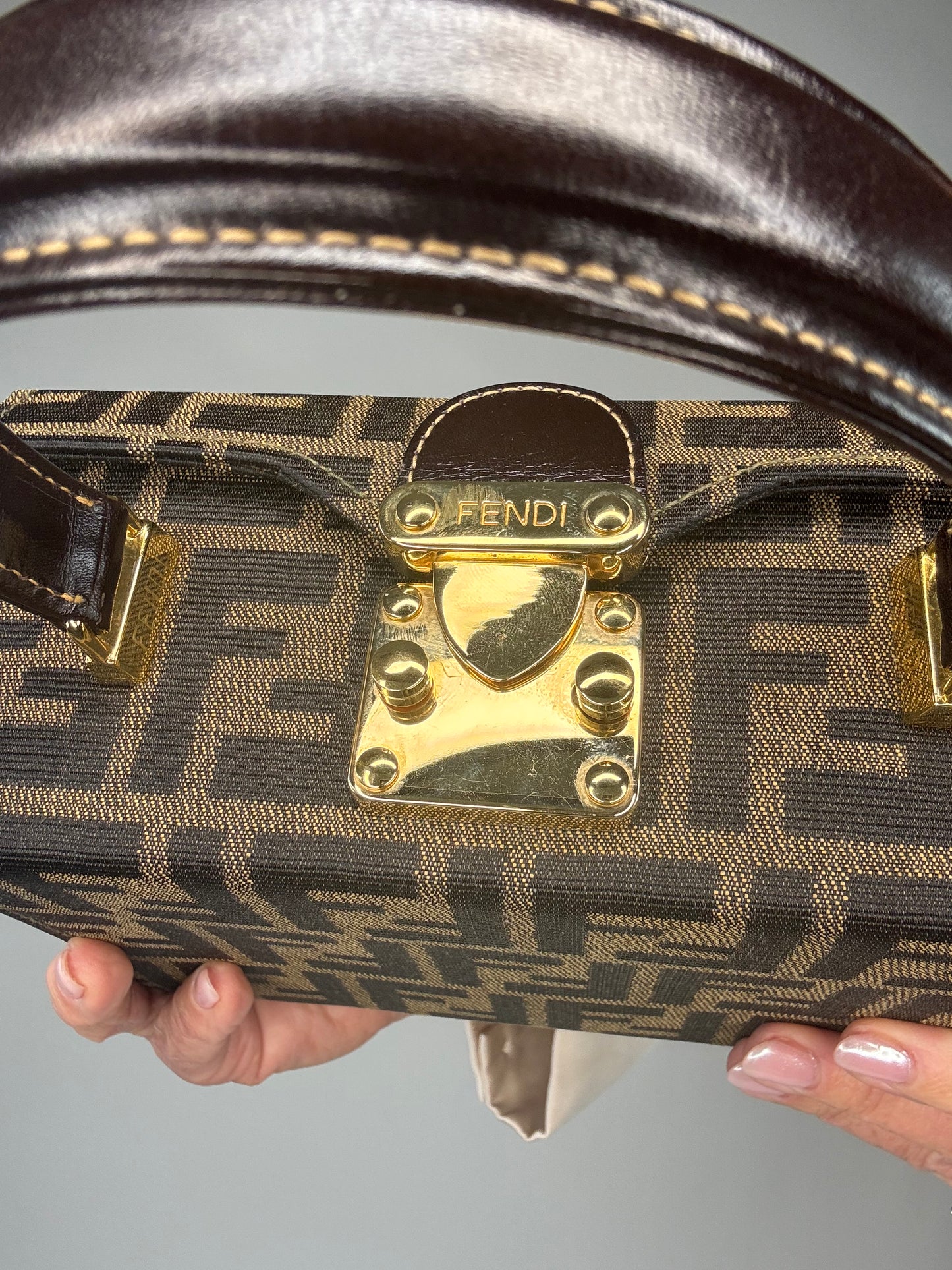 Fendi Zucca Vintage Two Way Small Top Handle