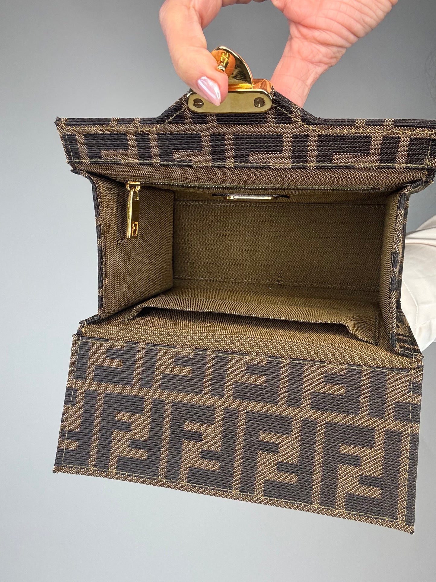 Fendi Zucca Vintage Two Way Small Top Handle