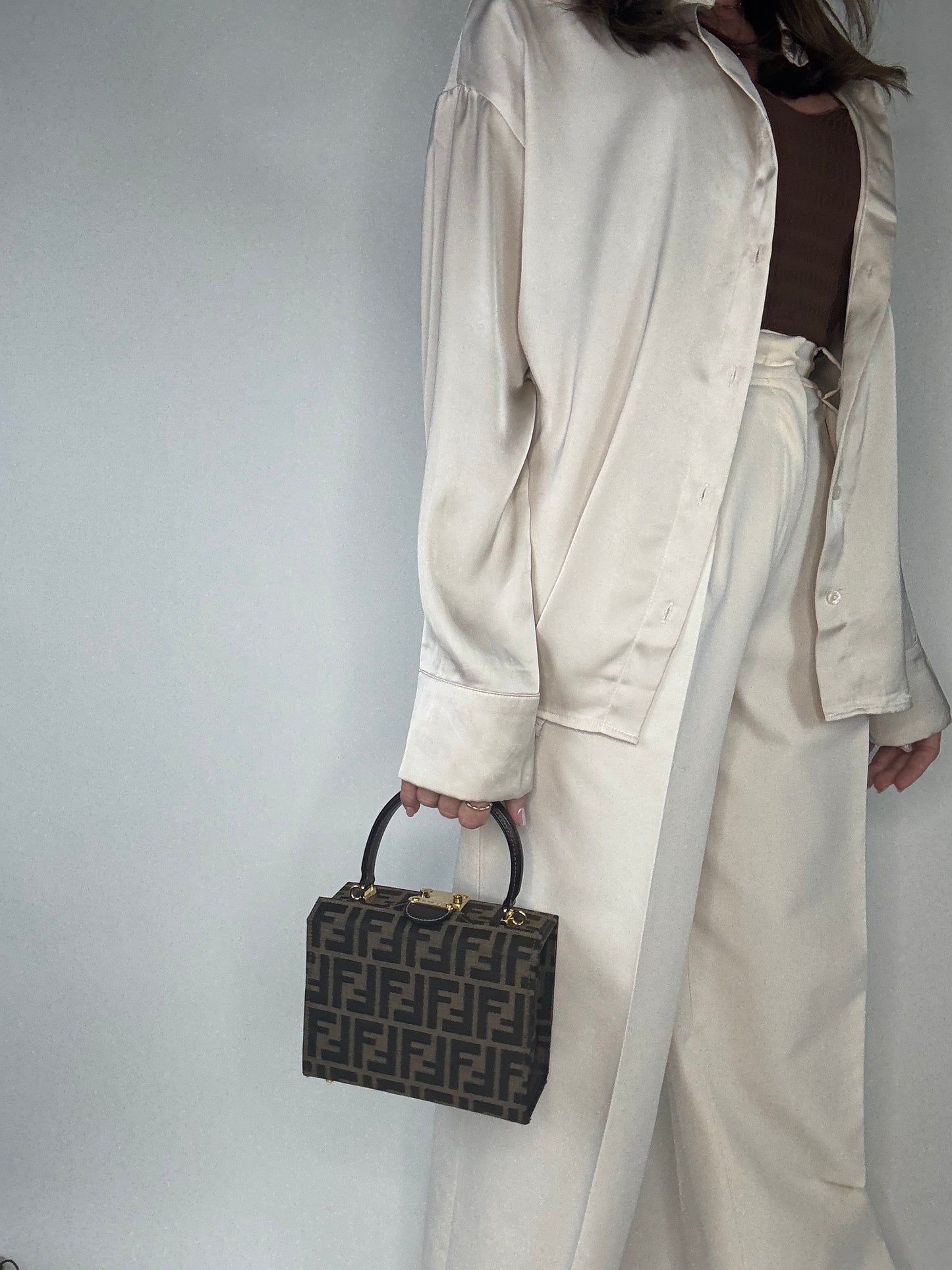 Fendi Zucca Vintage Two Way Small Top Handle