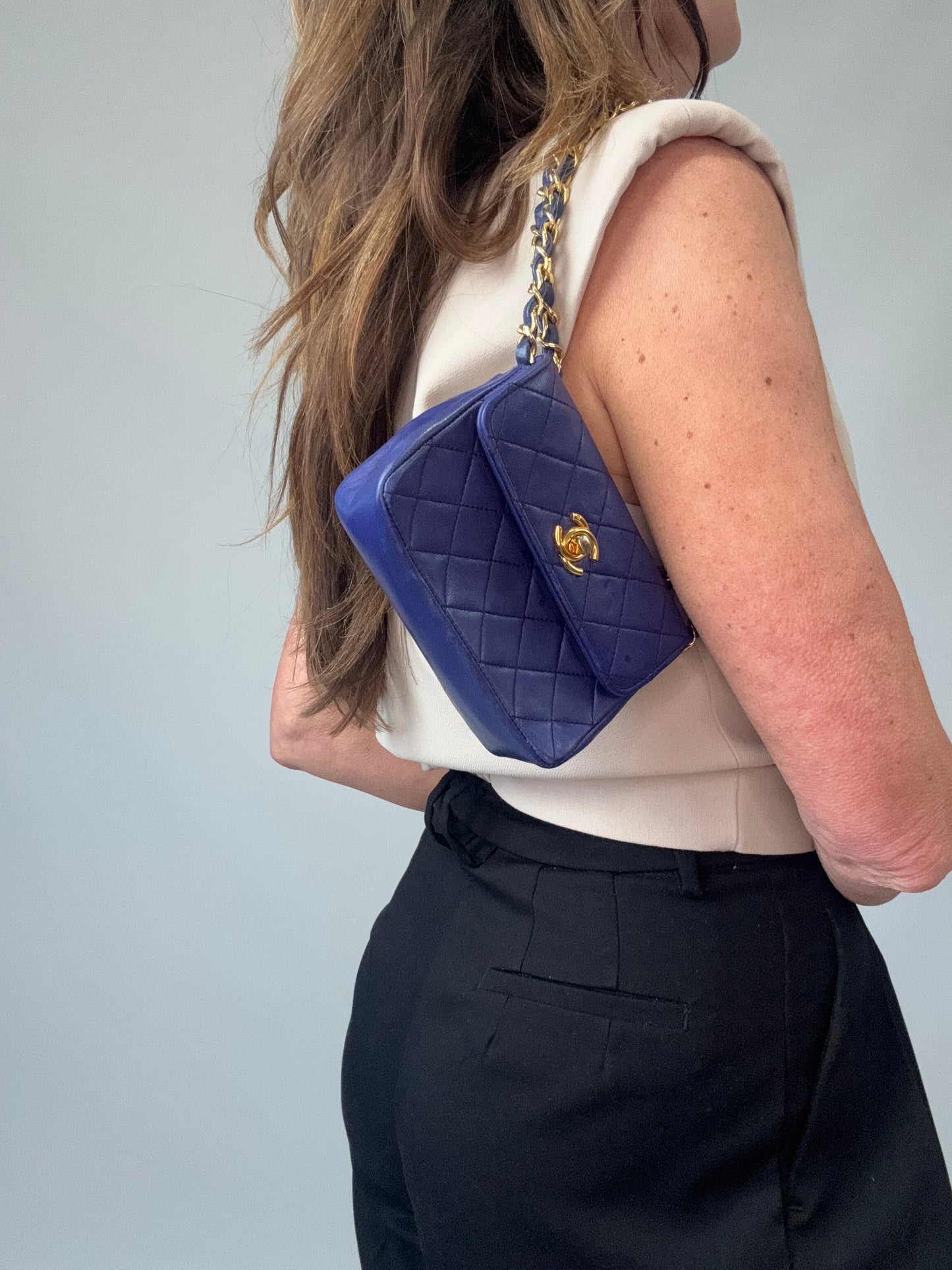Chanel Mini Rectangular Classic Flap – Navy Lambskin GHW