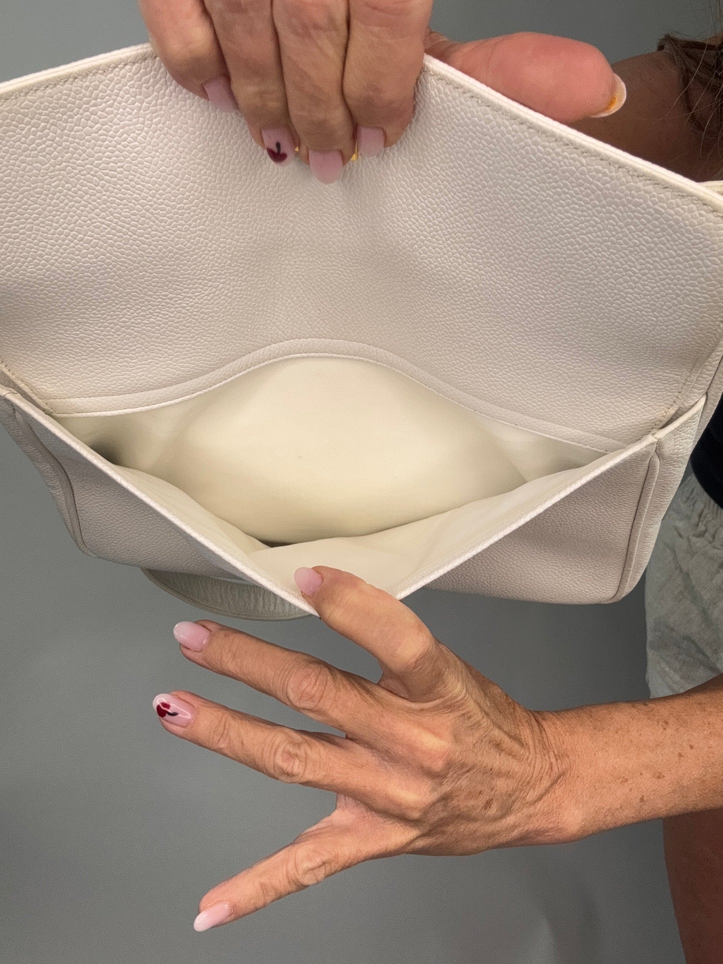 Chanel Rare Caviar Double Sided White Tote