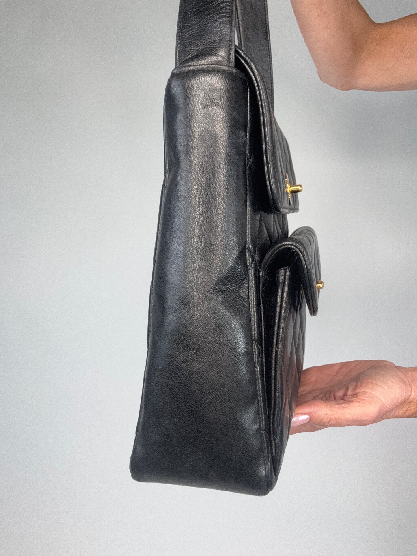 Chanel Vintage Double Turnlock Ulta Rare Lambskin Bag
