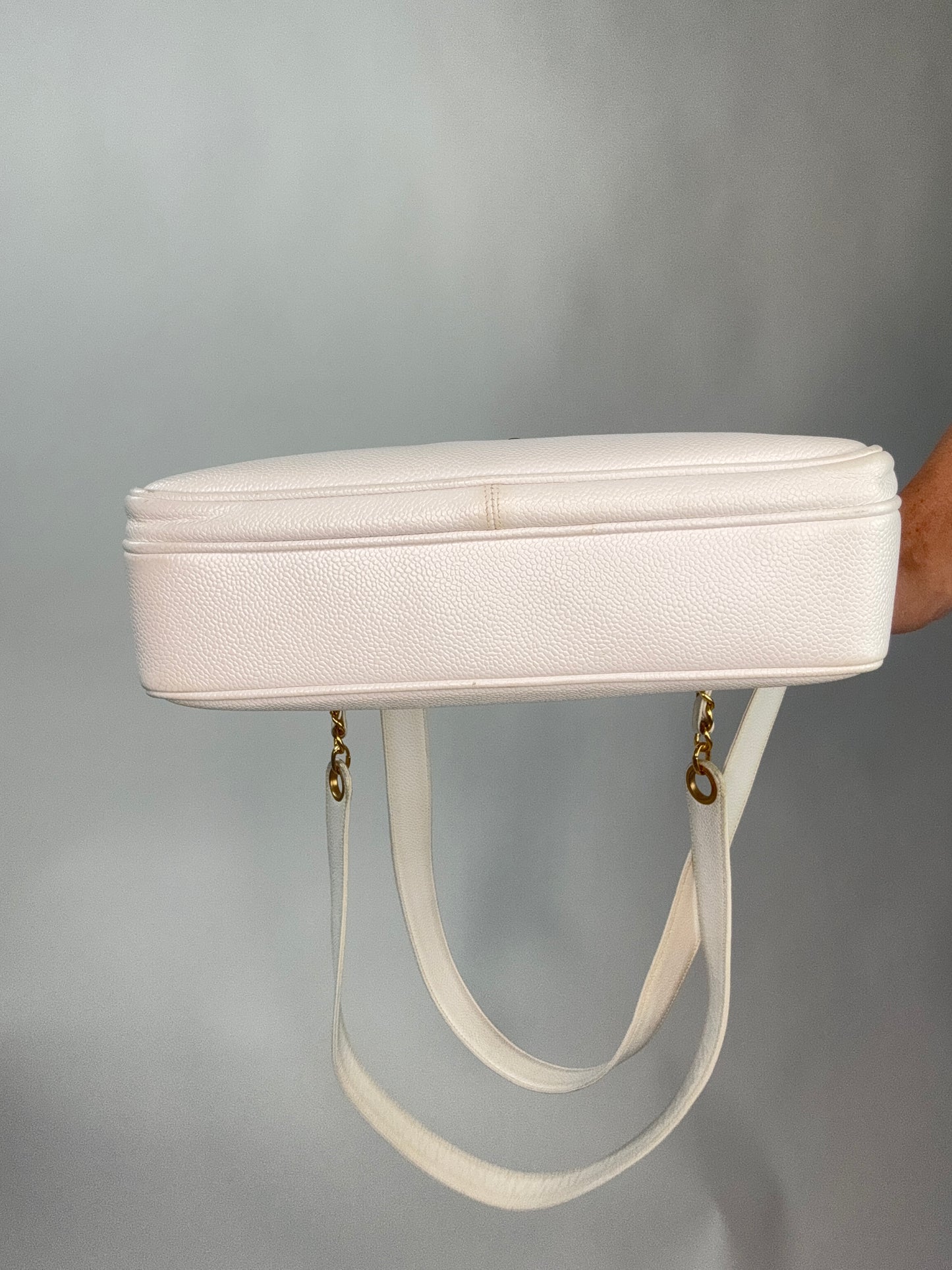 Chanel Rare Caviar Double Sided White Tote