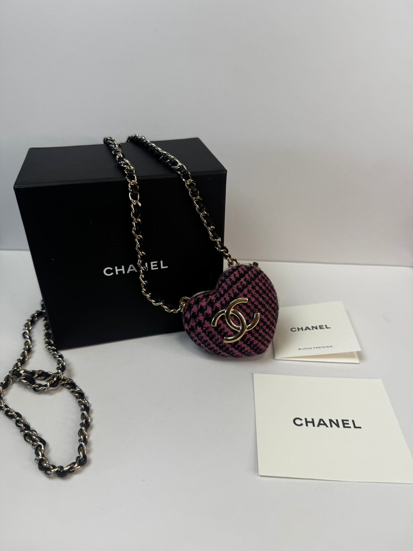 Chanel Tweed Heart Locket