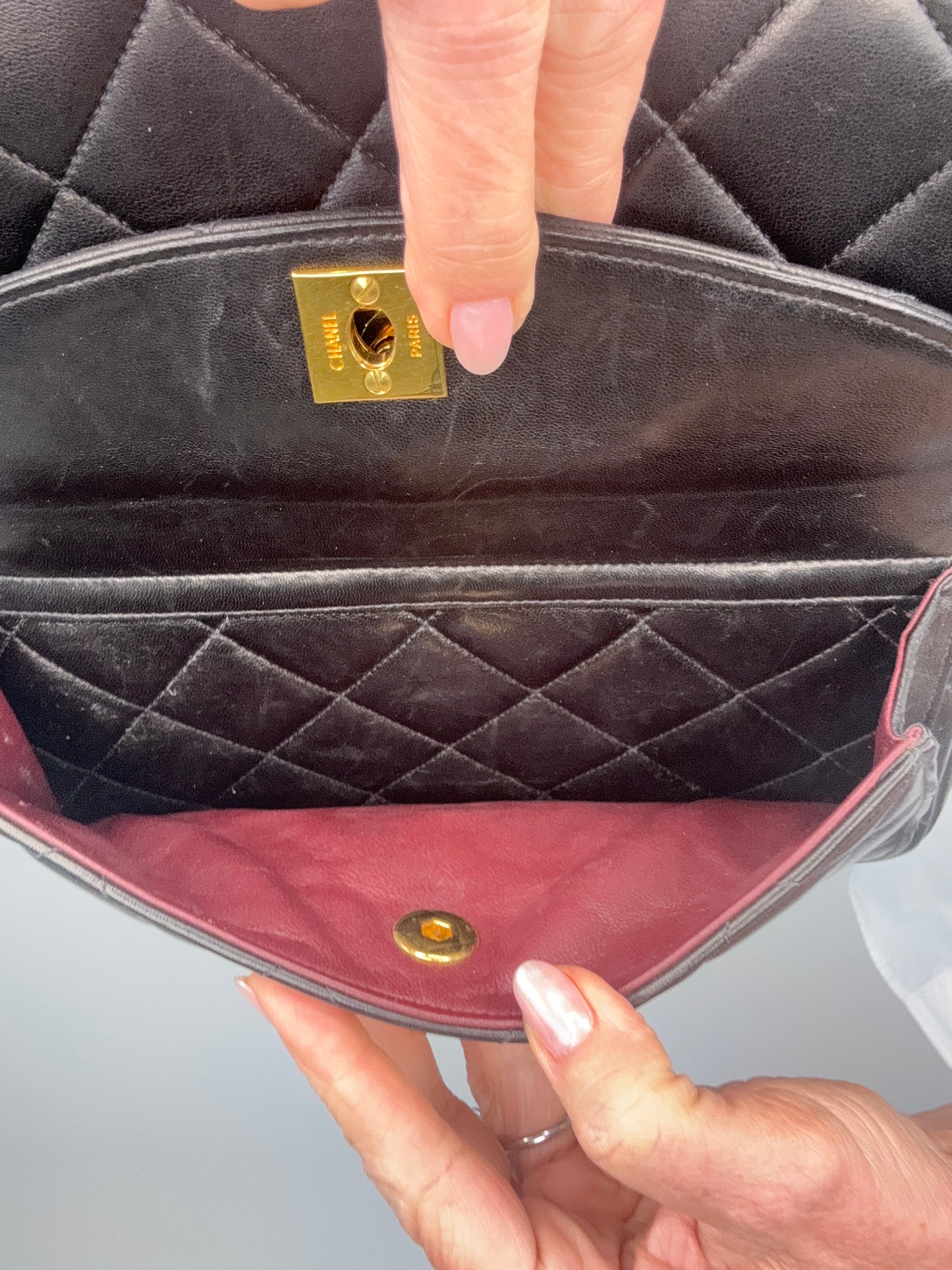 Chanel Vintage Double Turnlock Ulta Rare Lambskin Bag