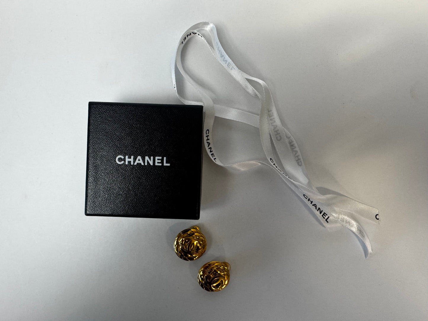 Chanel Quilted Vintage Clip On Earrings