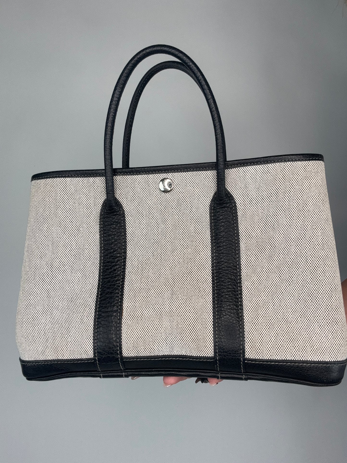 Hermes 30 TMP Garden Party Black Biege