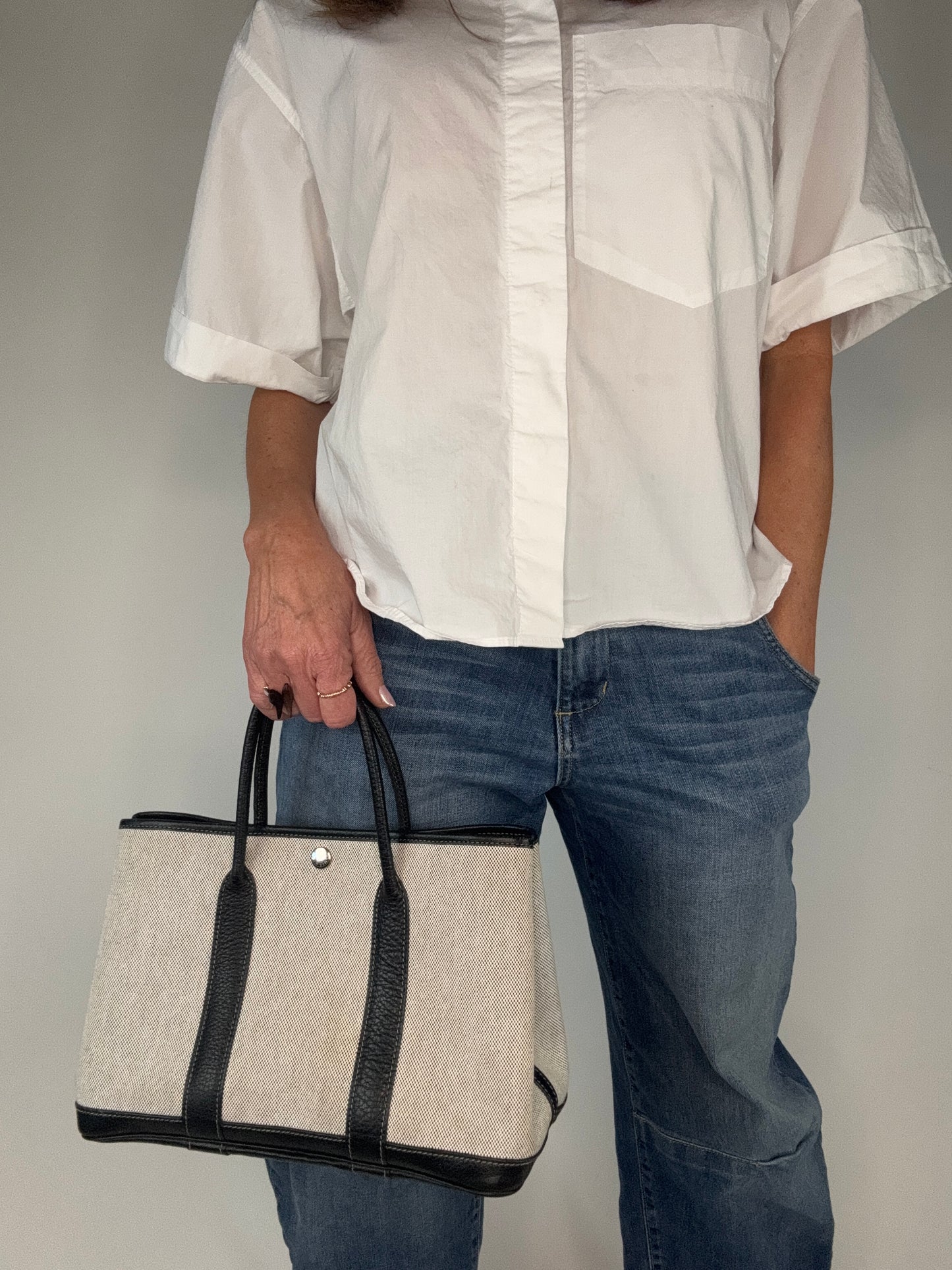 Hermes 30 TMP Garden Party Black Biege