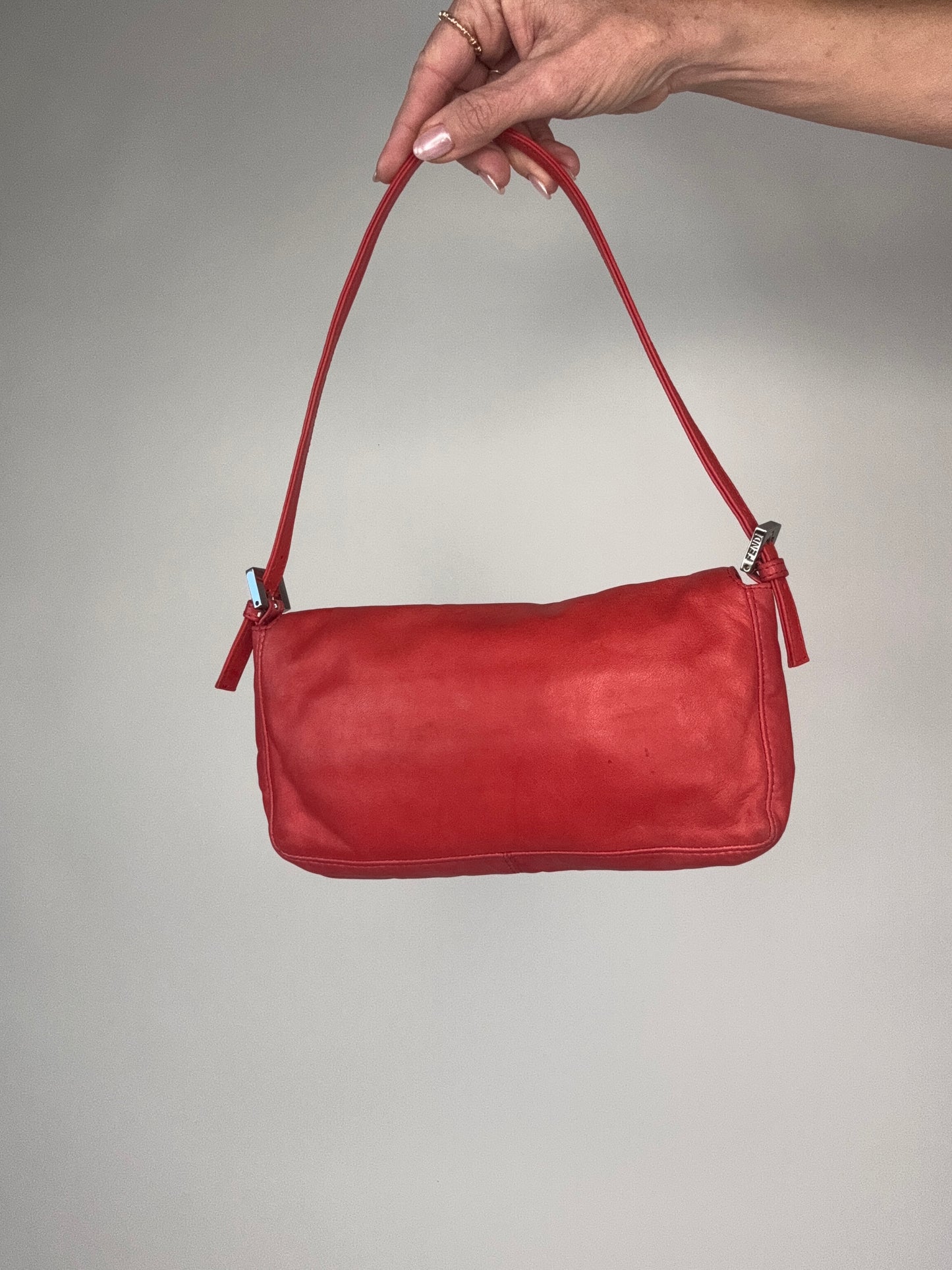 Fendi Vintage Nappa Leather Baguette Pochette