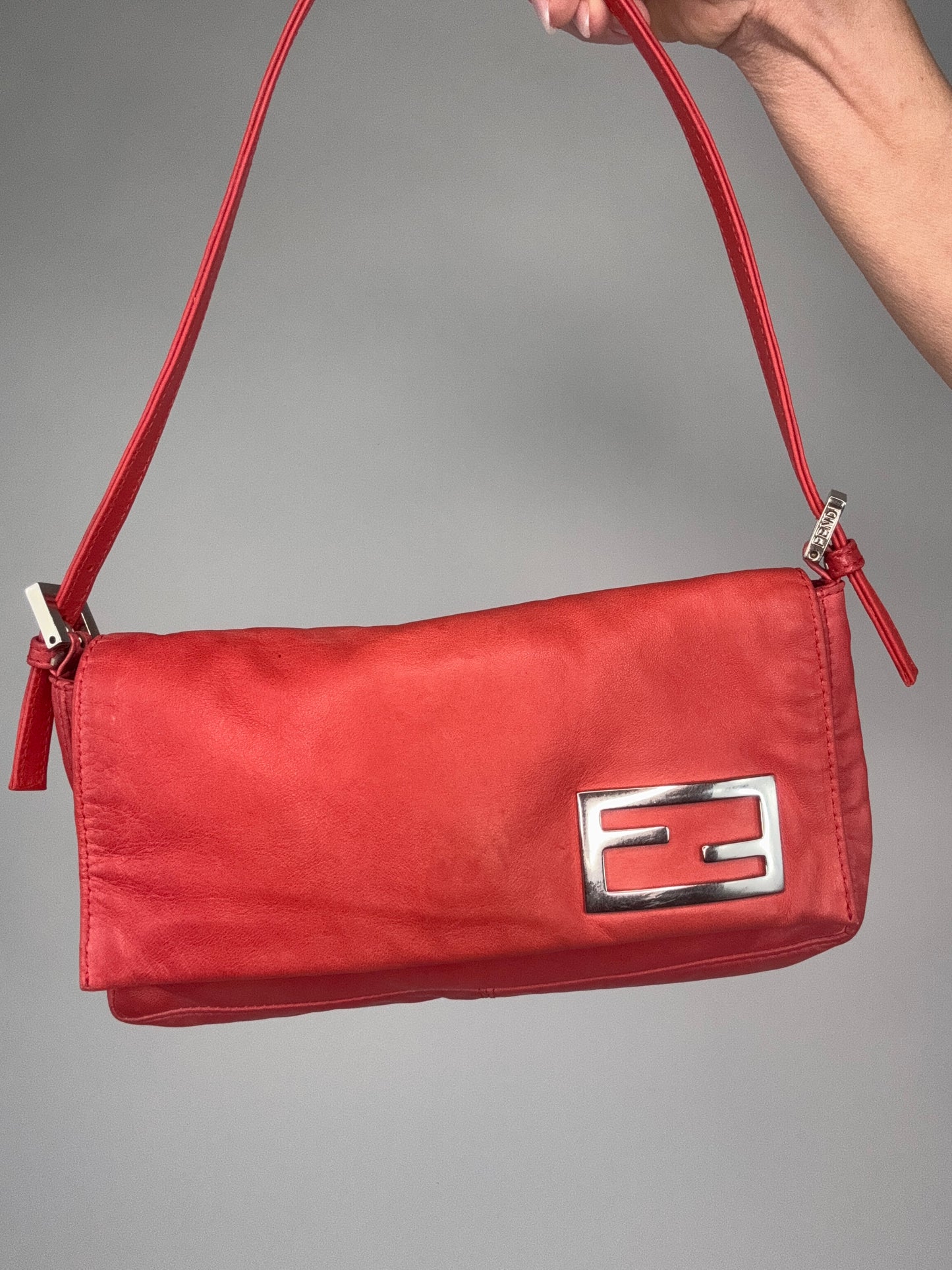 Fendi Vintage Nappa Leather Baguette Pochette