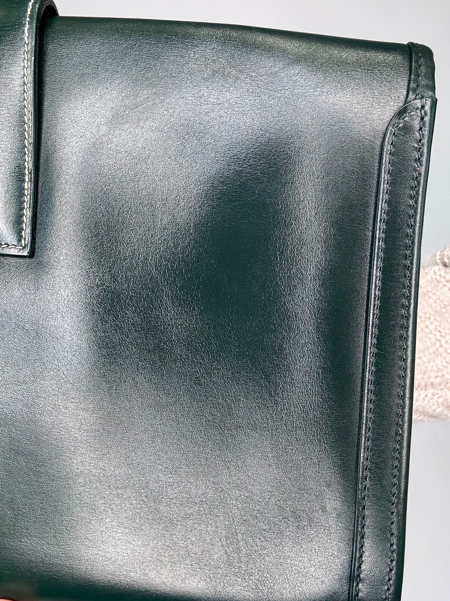 Hermes Jige PM Clutch Bag Dark Green Box Calf