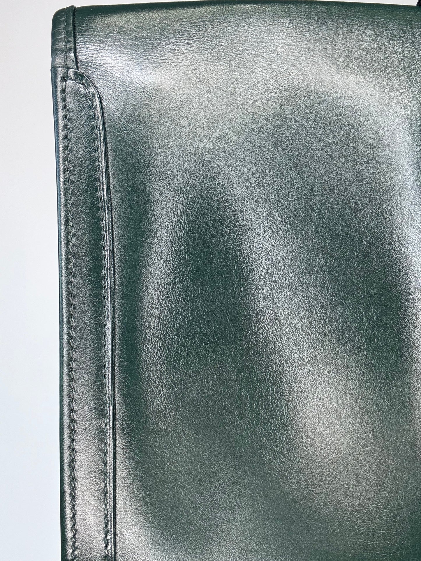 Hermes Jige PM Clutch Bag Dark Green Box Calf