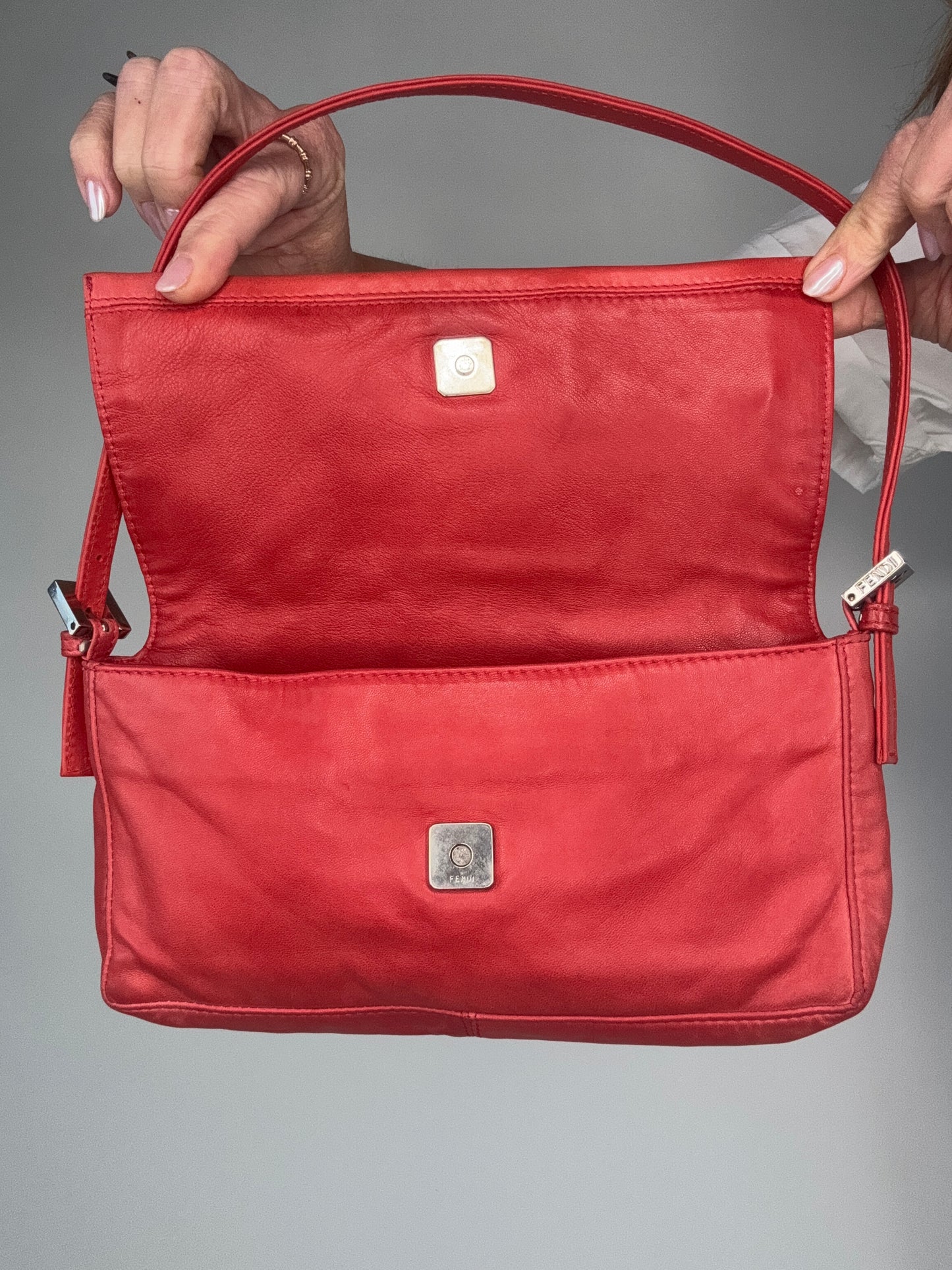 Fendi Vintage Nappa Leather Baguette Pochette