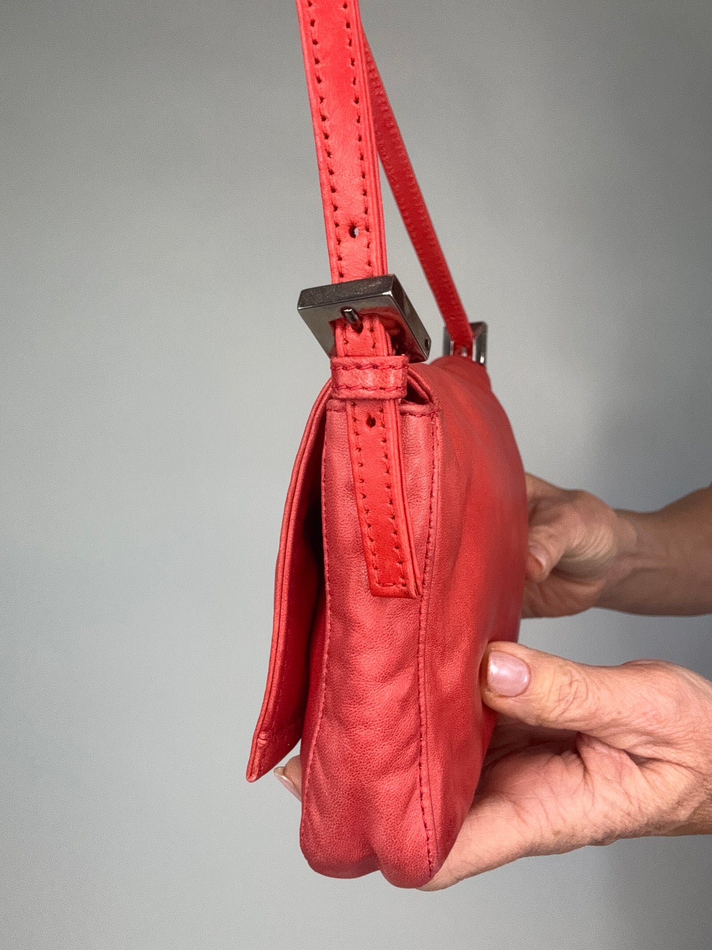 Fendi Vintage Nappa Leather Baguette Pochette