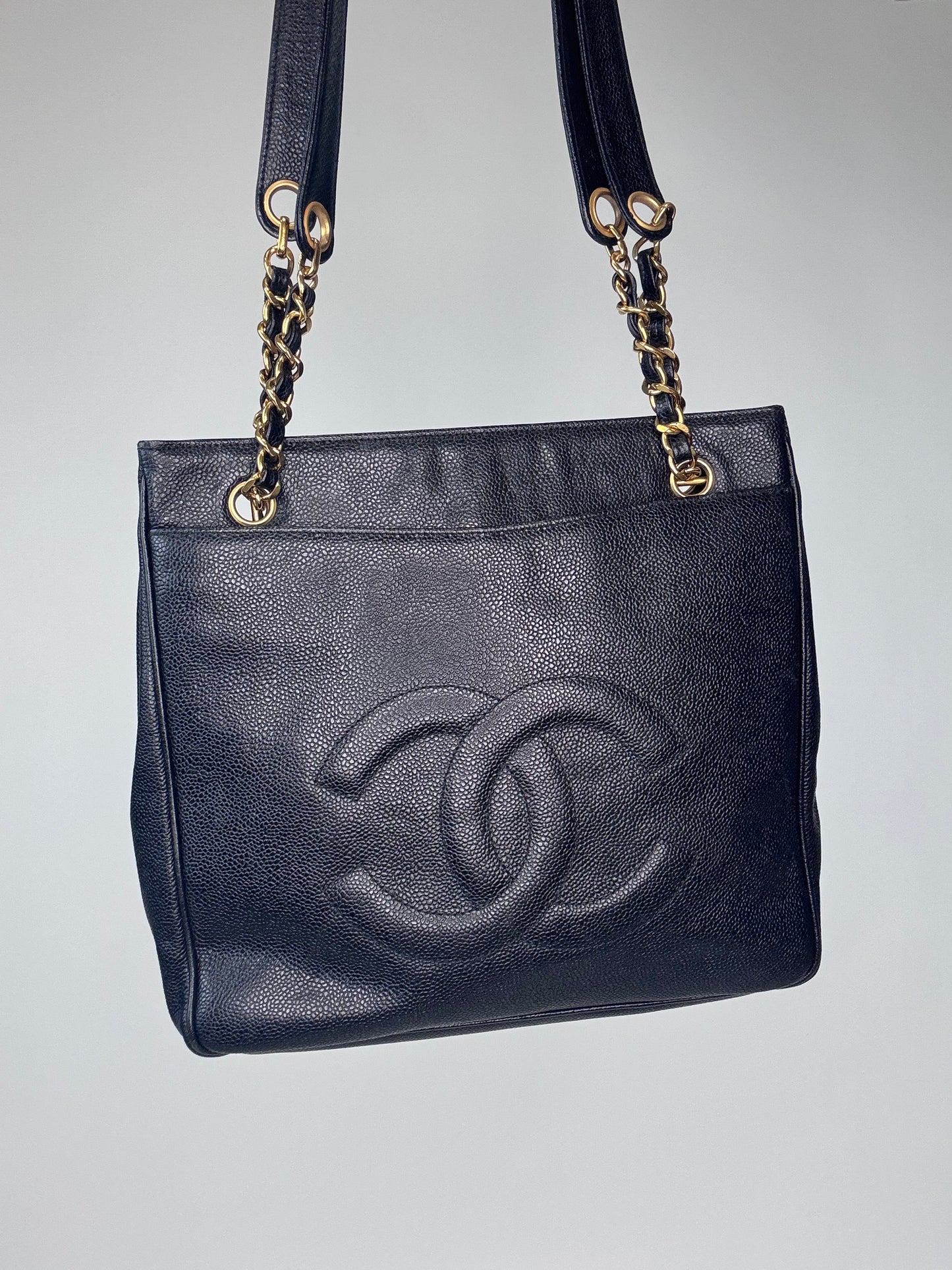 Chanel Rare Cocomark Double Sided Tote Caviar Black