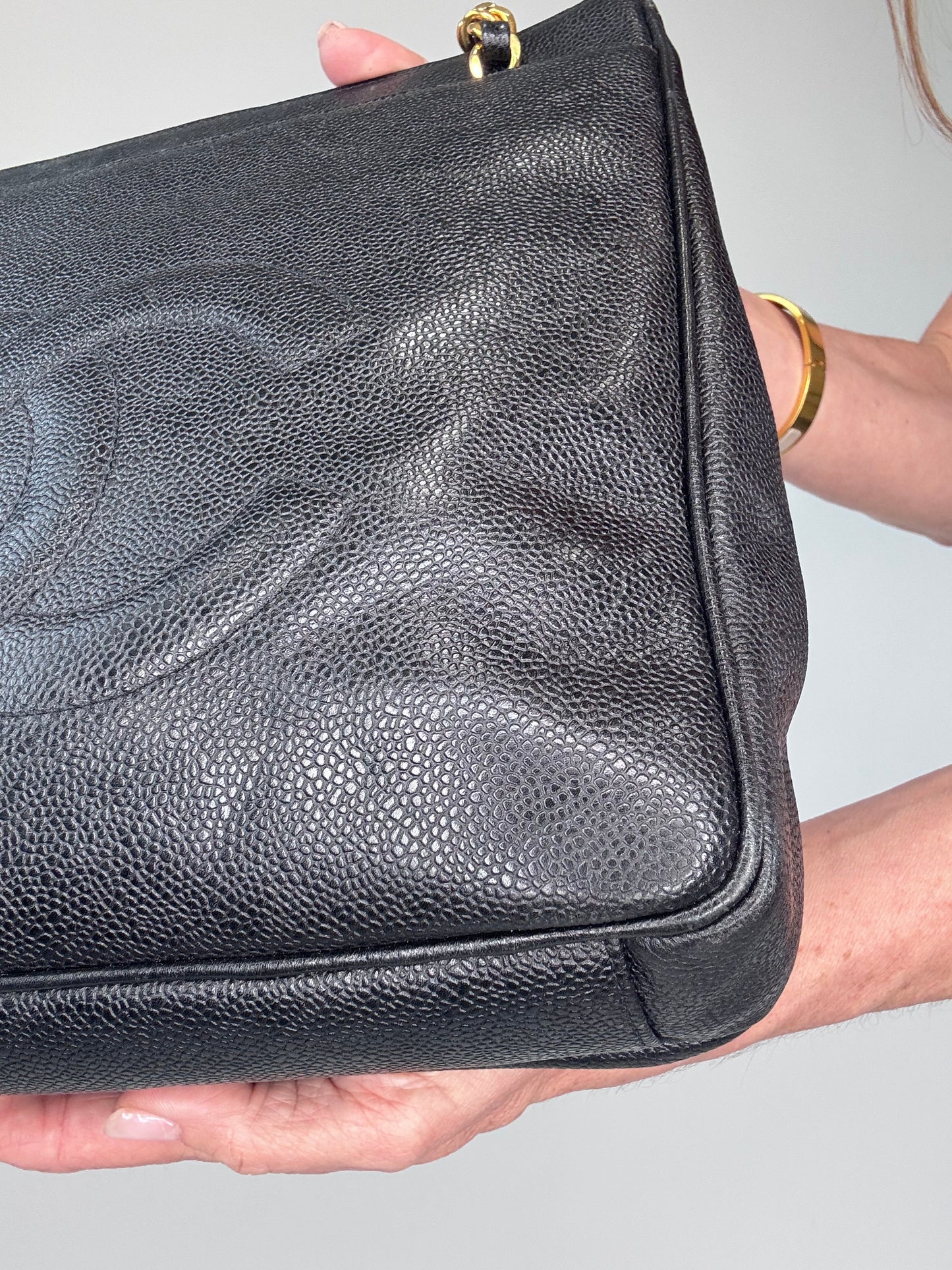 Chanel Rare Cocomark Double Sided Tote Caviar Black