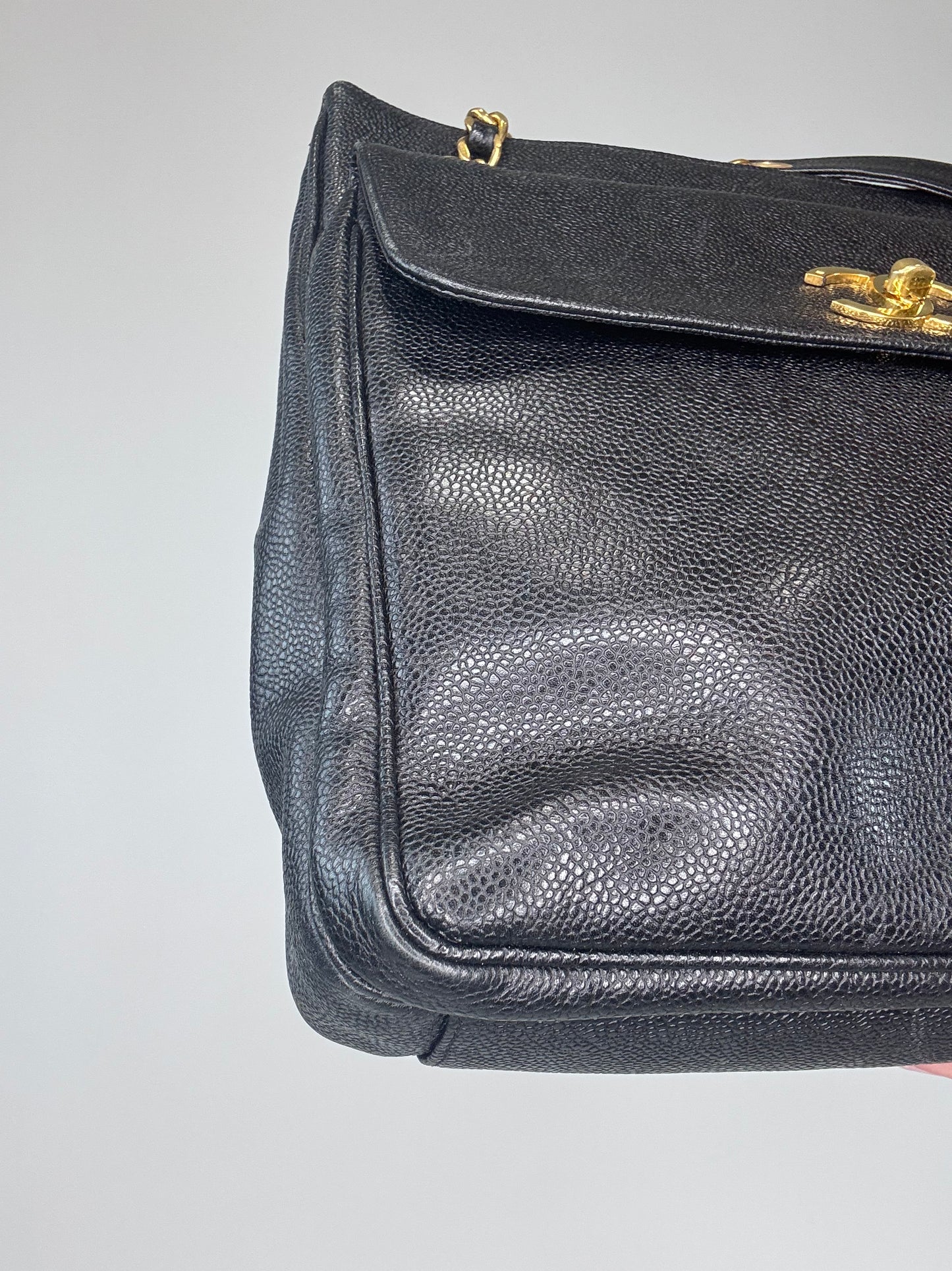 Chanel Rare Cocomark Double Sided Tote Caviar Black