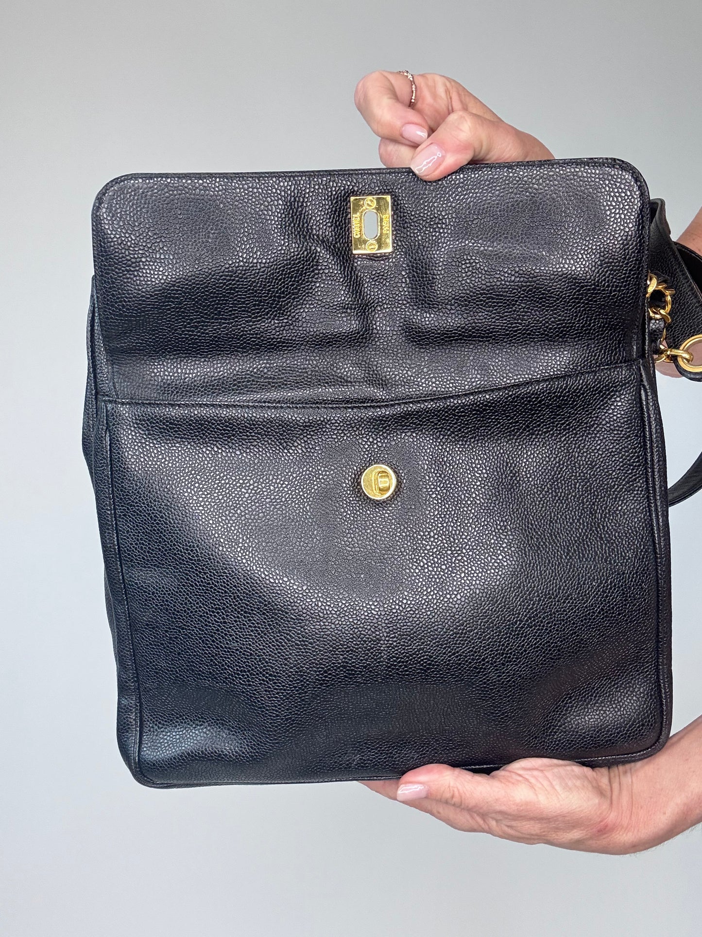Chanel Rare Cocomark Double Sided Tote Caviar Black