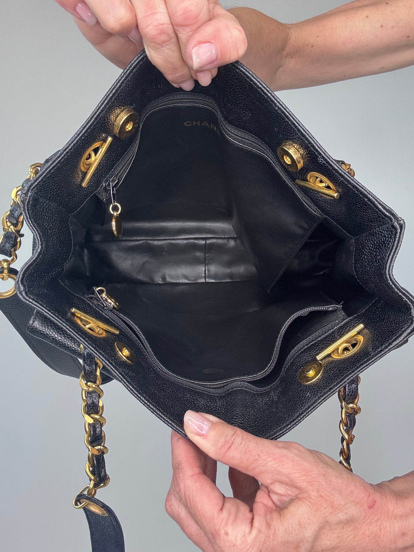 Chanel Rare Cocomark Double Sided Tote Caviar Black