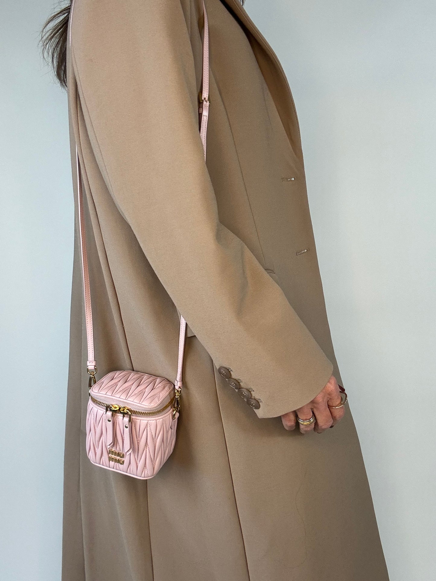 MIU MIU Micro Bag / Matelasse Vanity Bag Pink Nappa Leather