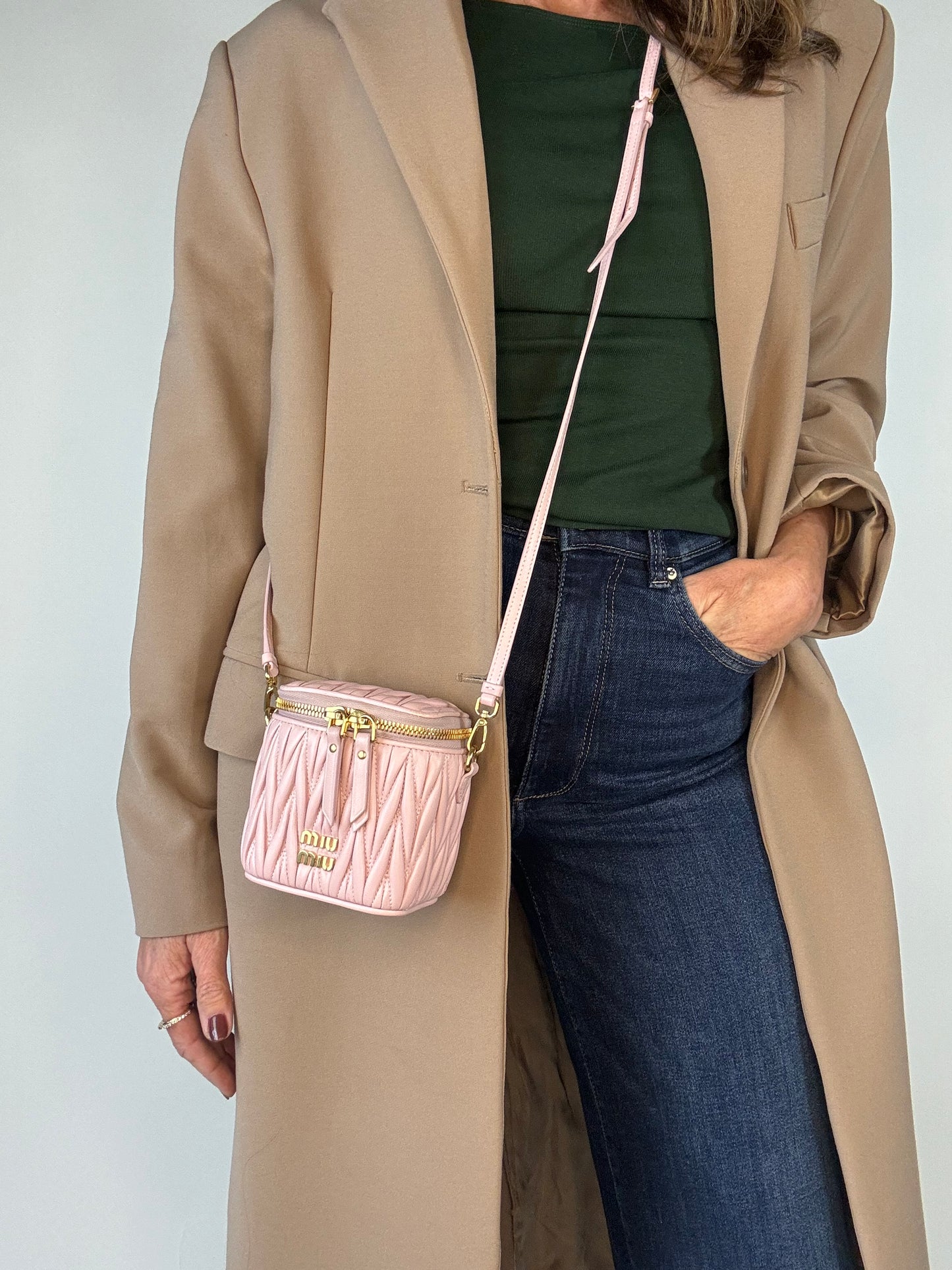 MIU MIU Micro Bag / Matelasse Vanity Bag Pink Nappa Leather