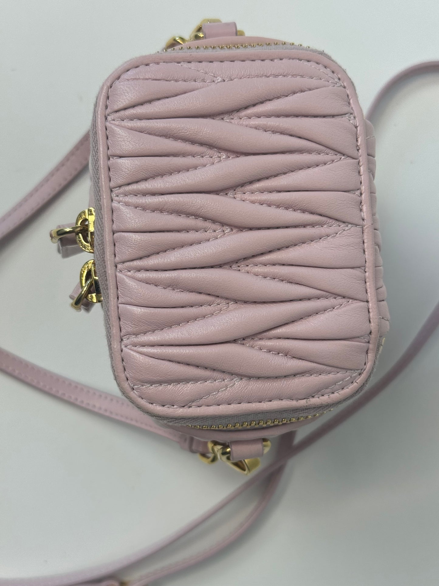MIU MIU Micro Bag / Matelasse Vanity Bag Pink Nappa Leather
