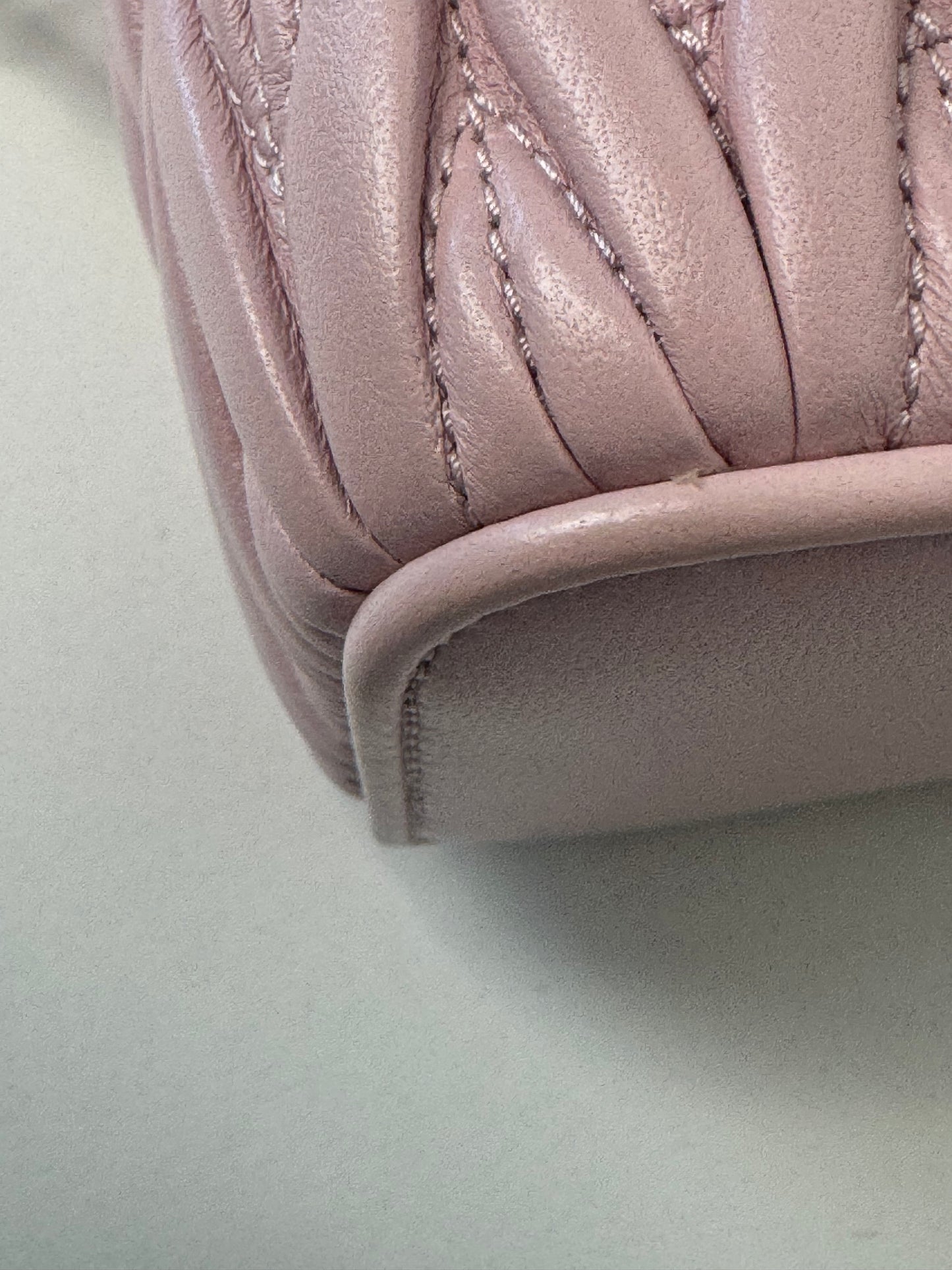 MIU MIU Micro Bag / Matelasse Vanity Bag Pink Nappa Leather