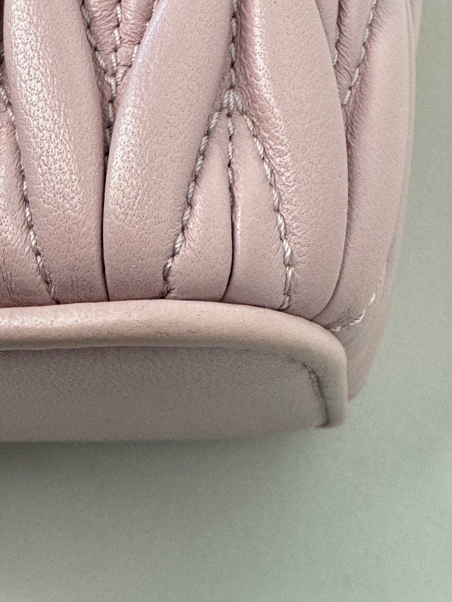 MIU MIU Micro Bag / Matelasse Vanity Bag Pink Nappa Leather