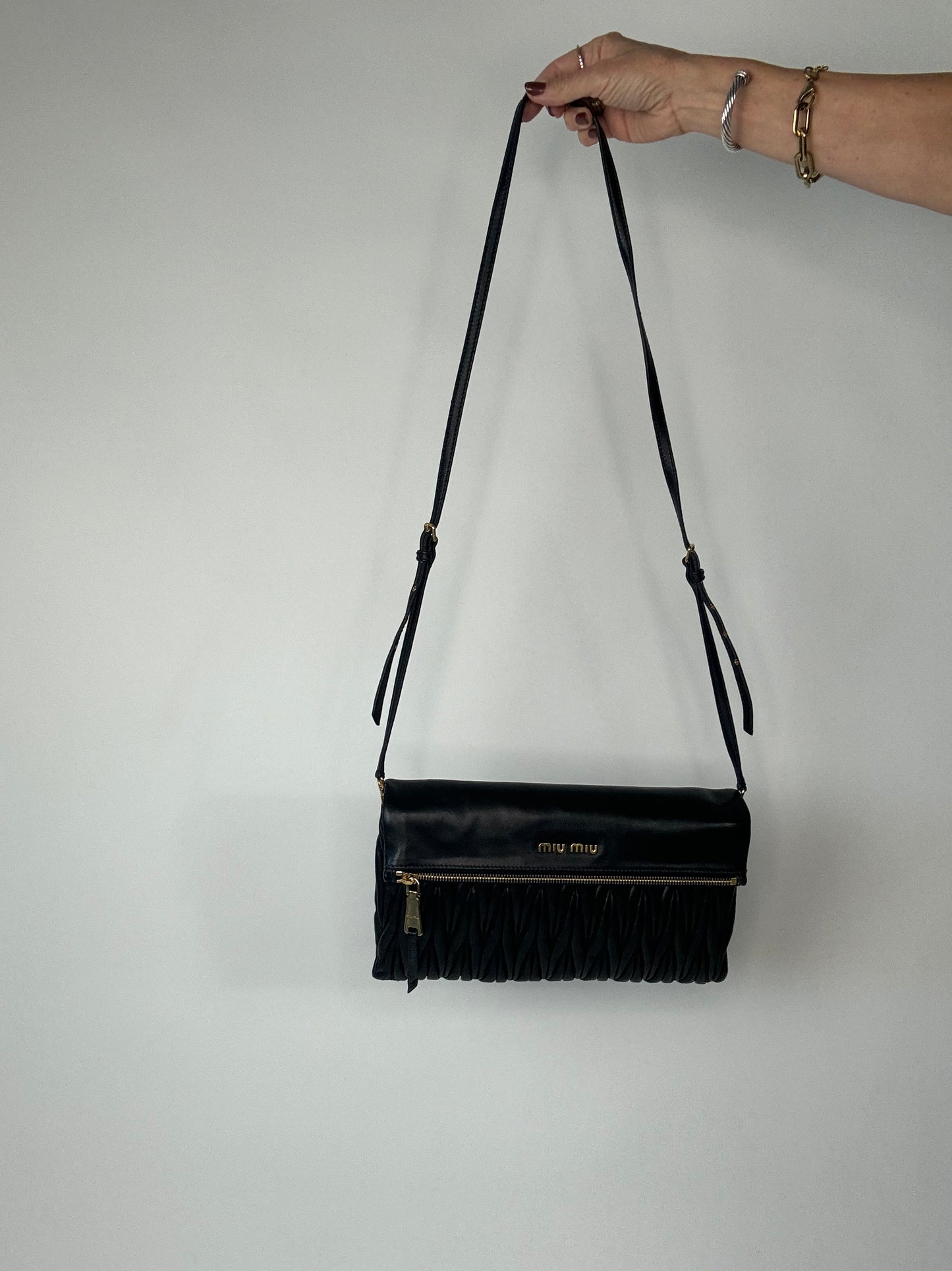 Miu Miu Matelasse Two Way Clutch Bag
